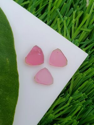 Pink Tourmaline Slices From Afghanistan | 1.32, 0.66 & 0.92 ct
