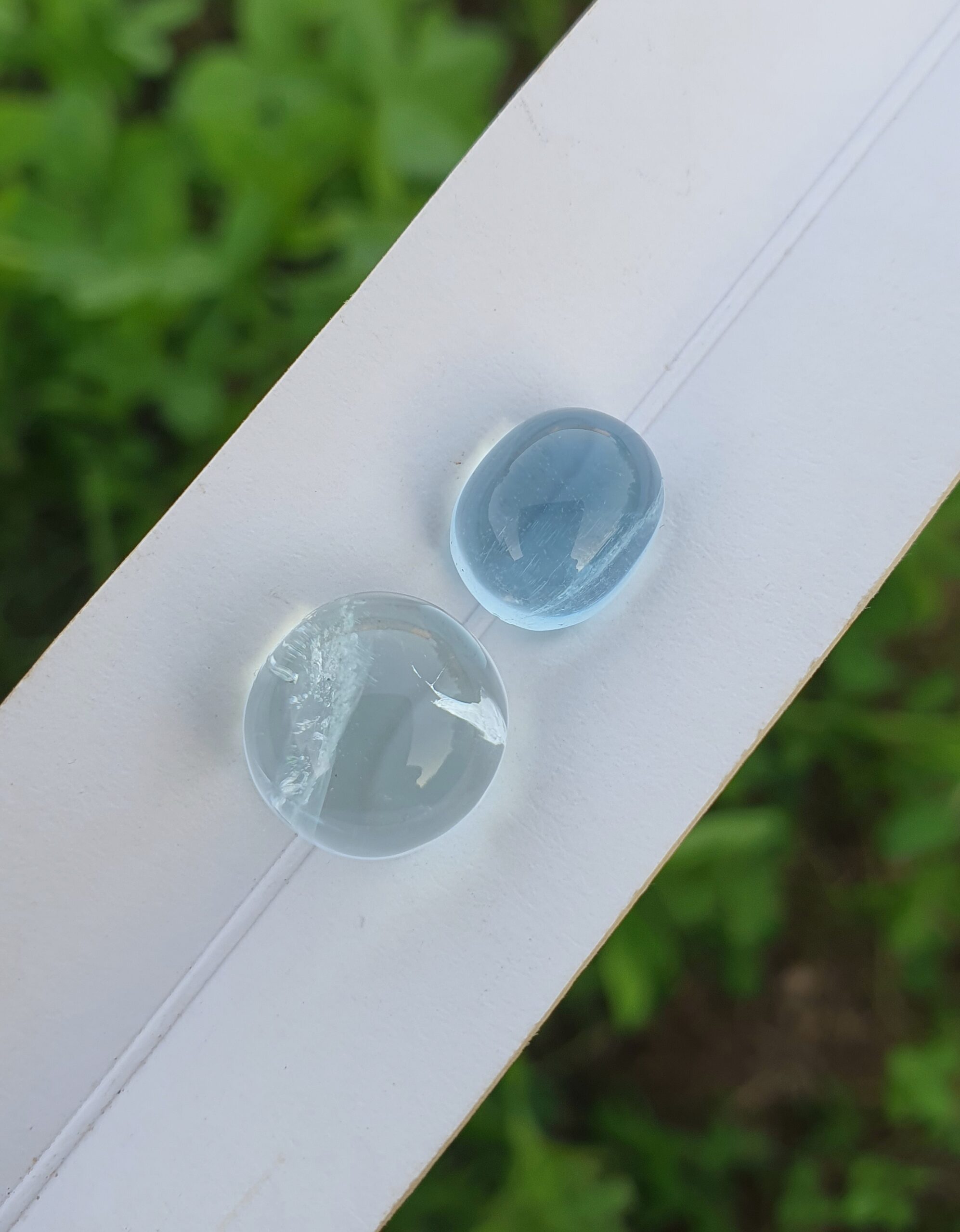 Blue Aquamarine Cabochons | 10.37 ct & 5.51 ct