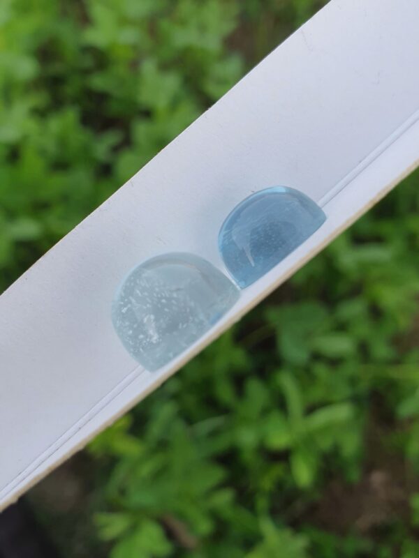 Blue Aquamarine Cabochons | 10.37 ct & 5.51 ct - Image 3
