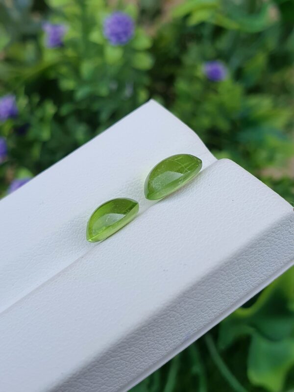 Peridot Stone Cabochon Pair Natural Loose | 3.07 ct & 2.08 ct - Image 4