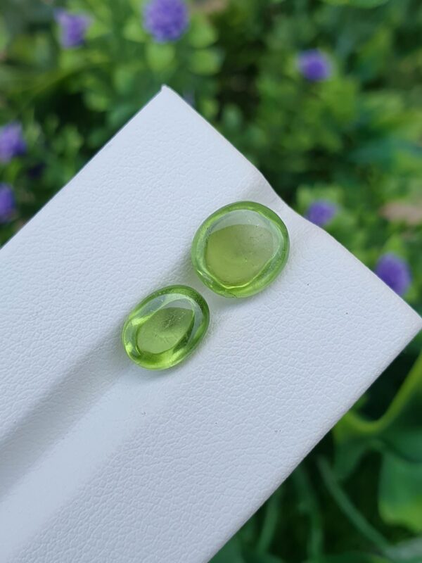 Peridot Stone Cabochon Pair Natural Loose | 3.07 ct & 2.08 ct - Image 5