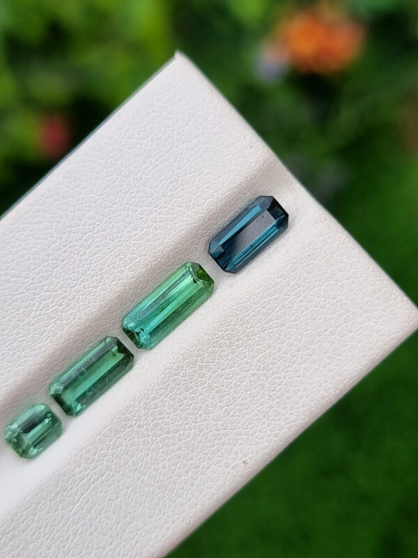 Natural Tourmaline Gemstone Lot, Set of 4 Stones, Mint Green & Blue Colors | 3.34 ct - Image 3