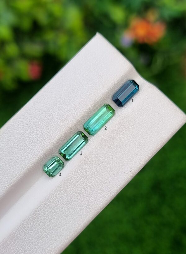 Natural Tourmaline Gemstone Lot, Set of 4 Stones, Mint Green & Blue Colors | 3.34 ct - Image 2