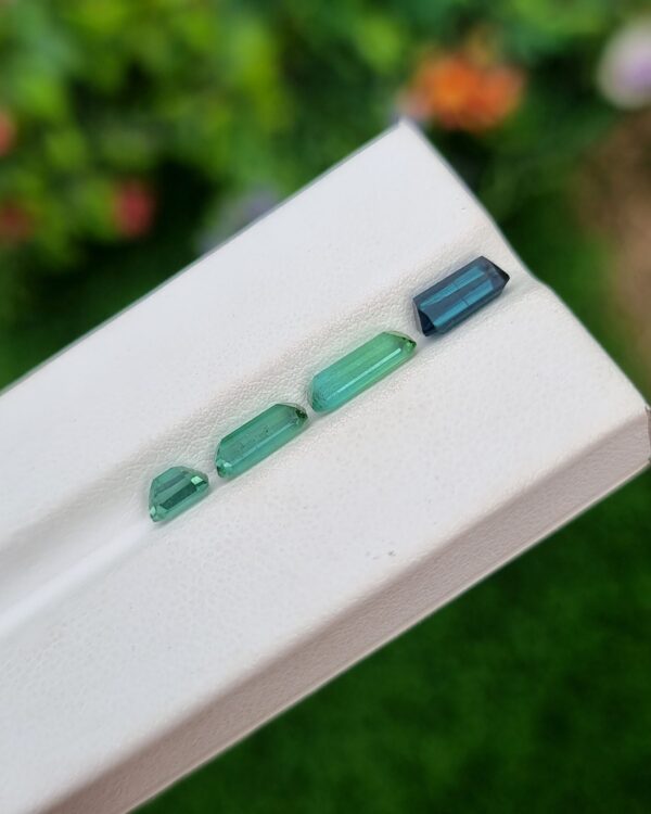 Natural Tourmaline Gemstone Lot, Set of 4 Stones, Mint Green & Blue Colors | 3.34 ct - Image 6