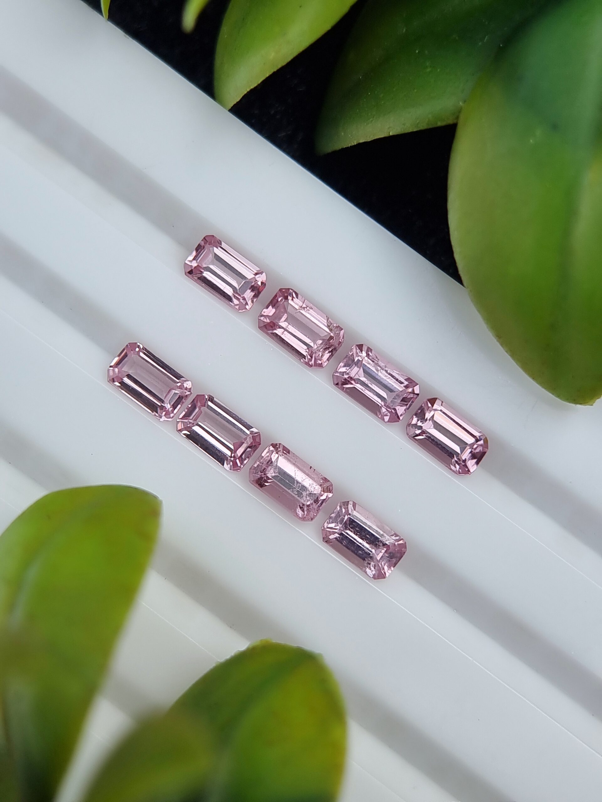 2.64 ct Pink Spinel Emerald Cut Gemstones Lot from Tajikistan - Calibrated and Untreated