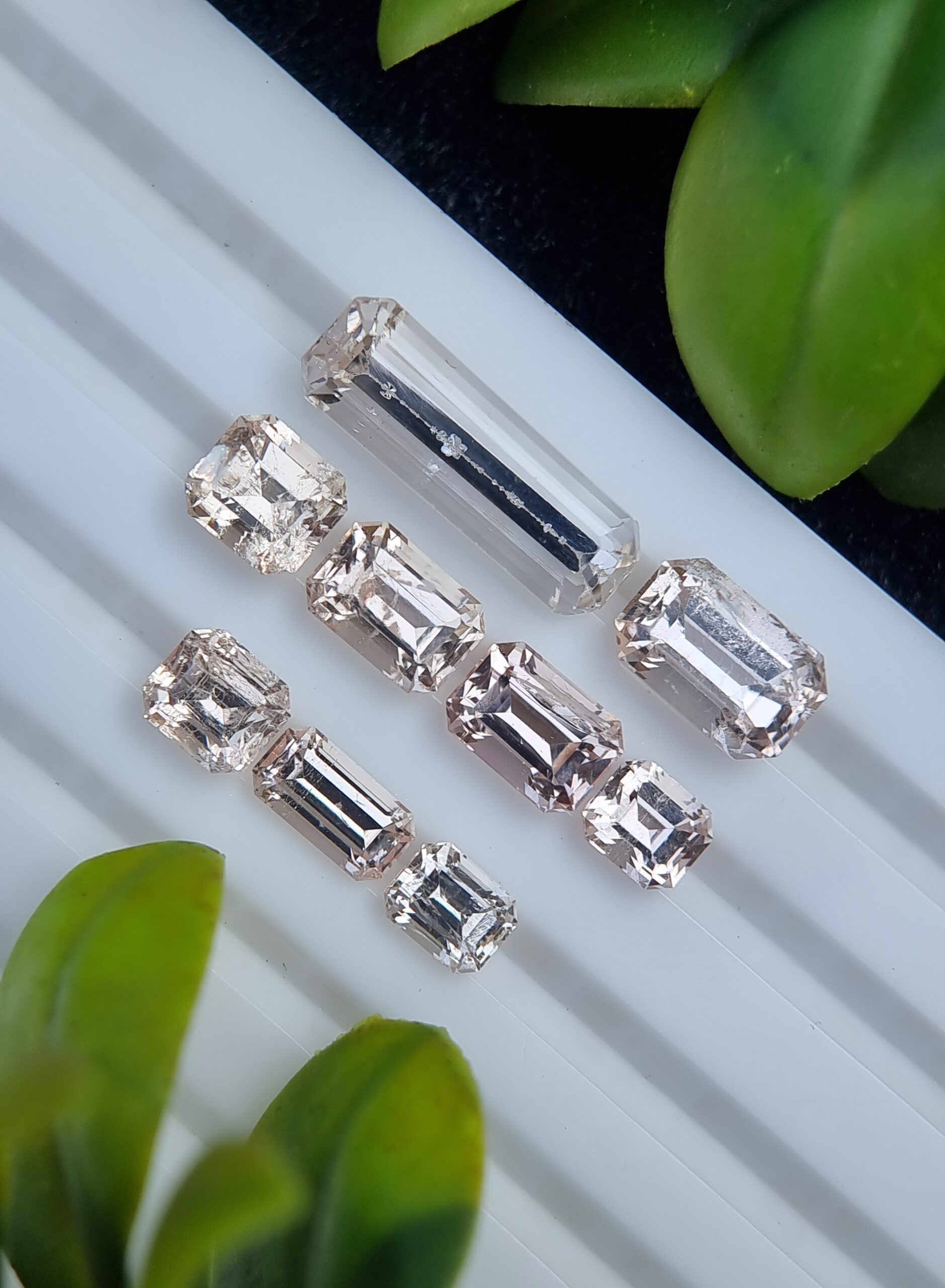 Lot of 9 Light Yellow Natural Imperial Topaz Stones, Emerald Cut | 18.68 ct