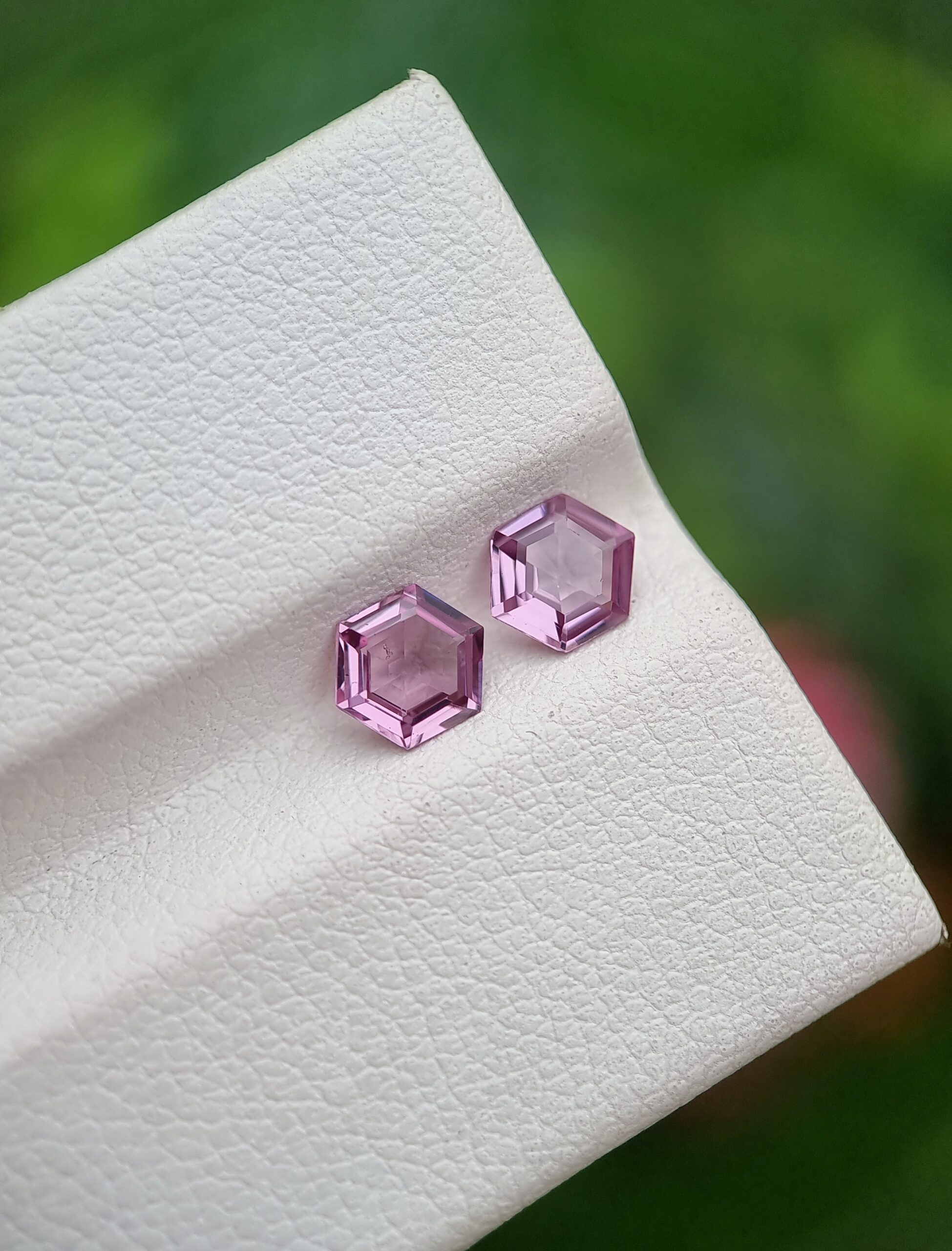 Pair of Pinkish Purple Natural Spinel Gemstones from Badakhshan, Afghanistan | 0.47 & 0.44 ct