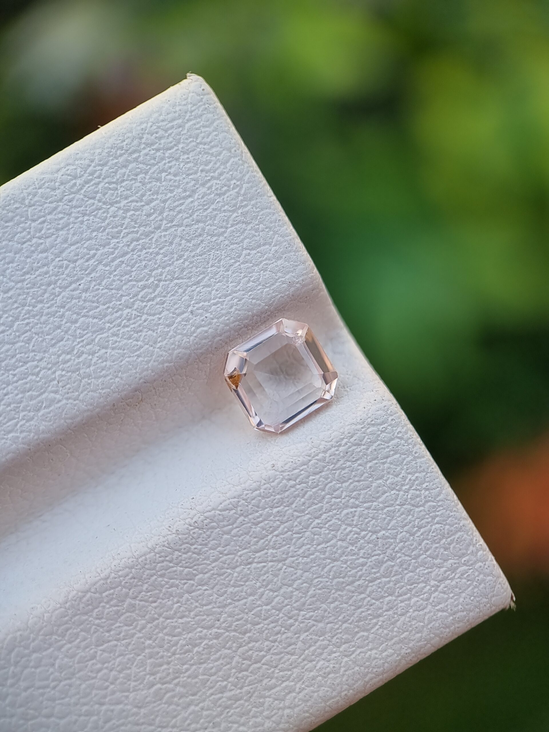 0.84 ct Natural Light Pink Sapphire Emerald Step Cut | Certified