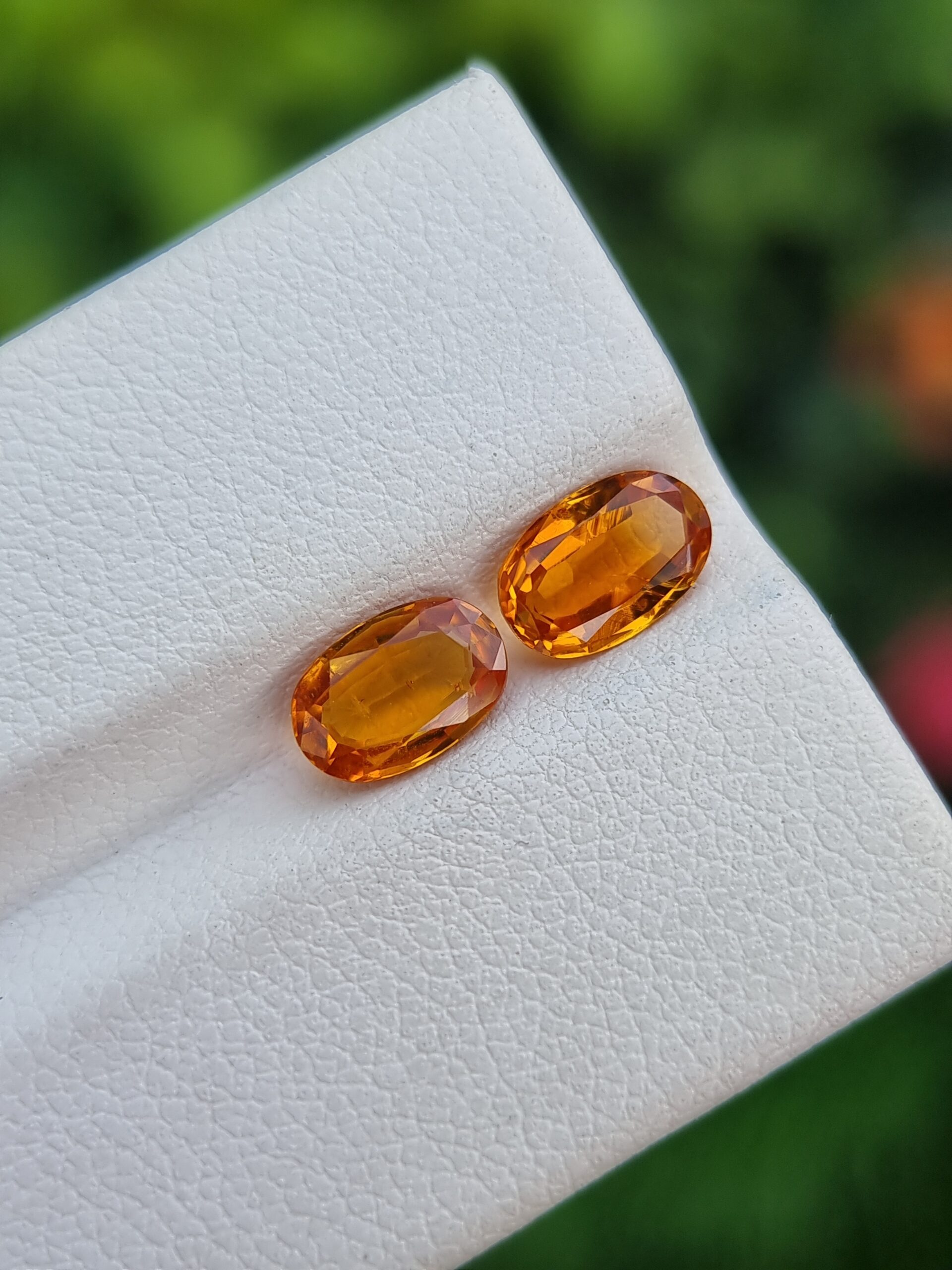 Exquisite Pair of Oval Natural Clinohumite Gemstones | 1.04 & 0.97 ct