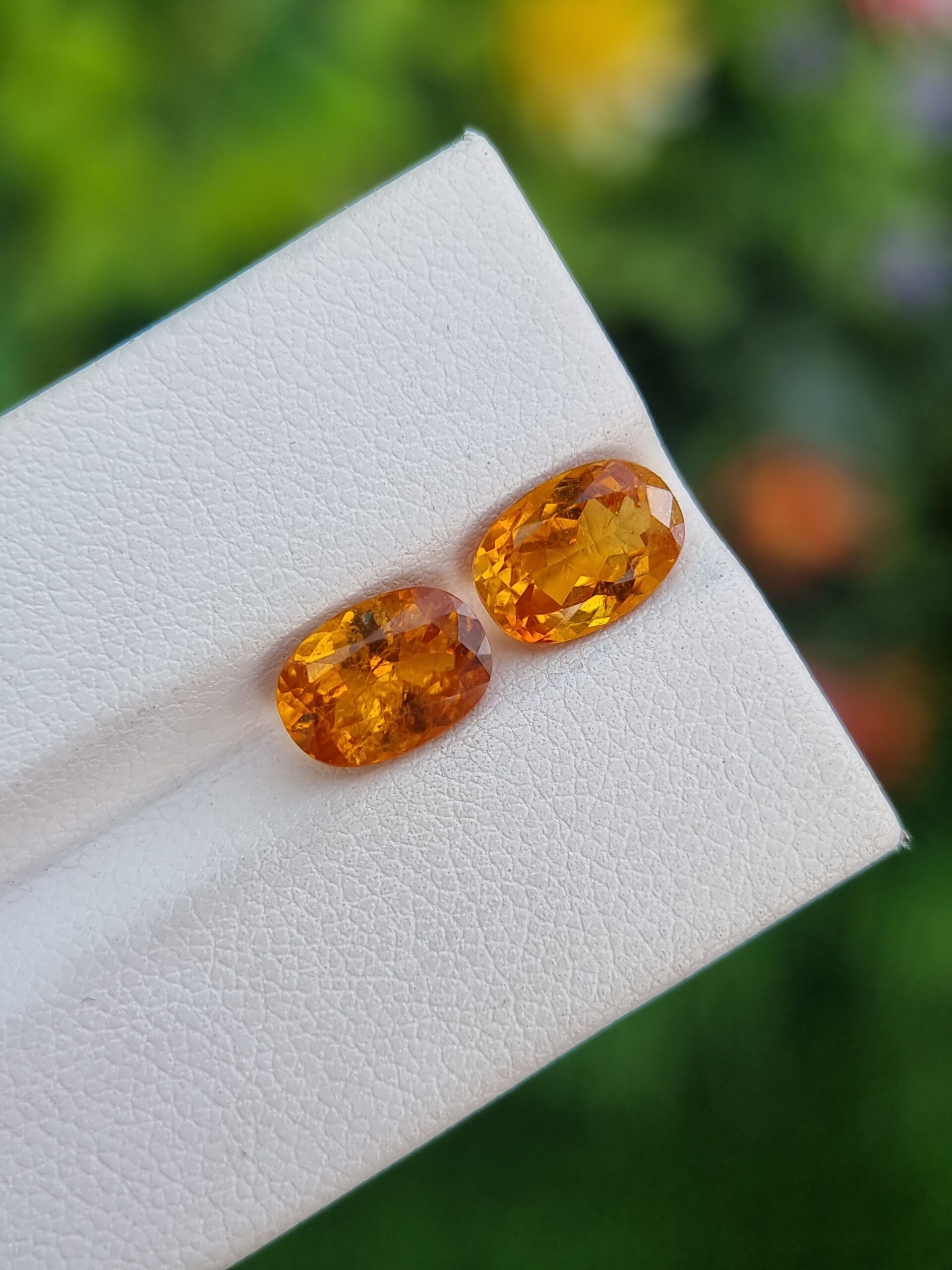 1.81 & 1.76 ct Matching Pair Natural Clinohumite Ovals - Untreated Tajikistan Gemstones