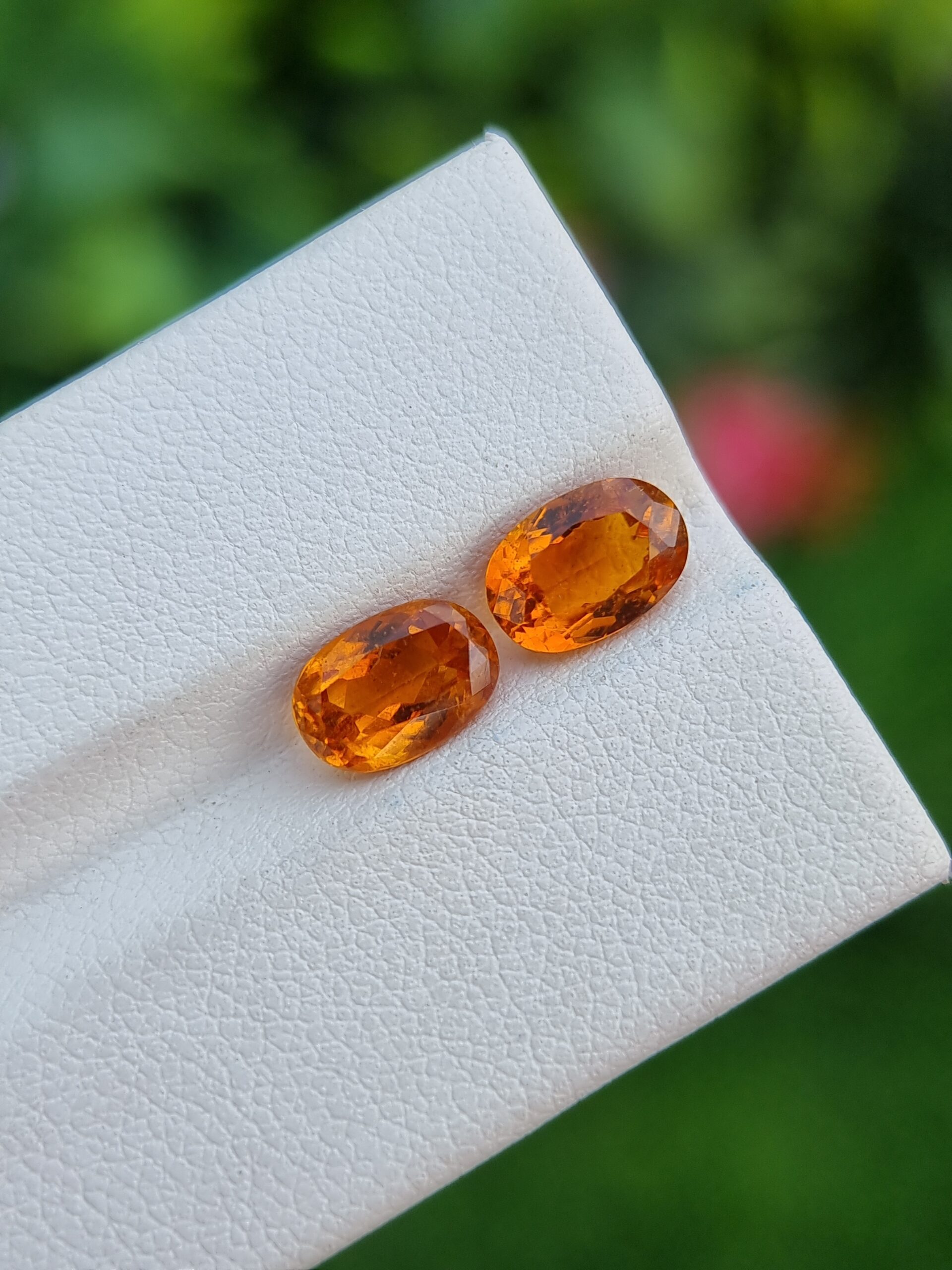 Natural Clinohumite Matching Pair - Fiery Ovals for Statement Jewelry (1.44 & 1.43 ct)
