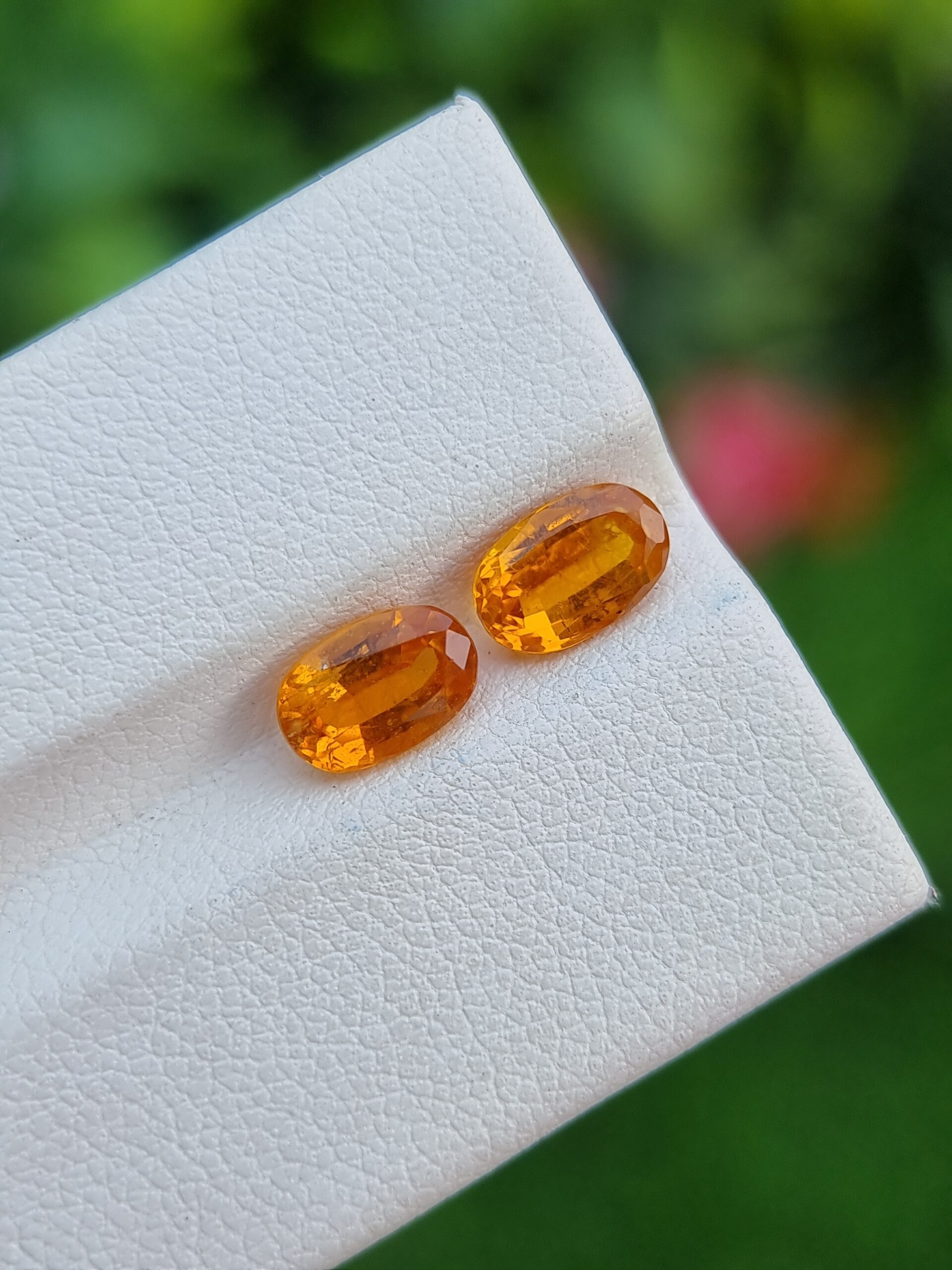 Natural Clinohumite Matching Pair - Sunshine Ovals (1.10 & 1.12 ct)