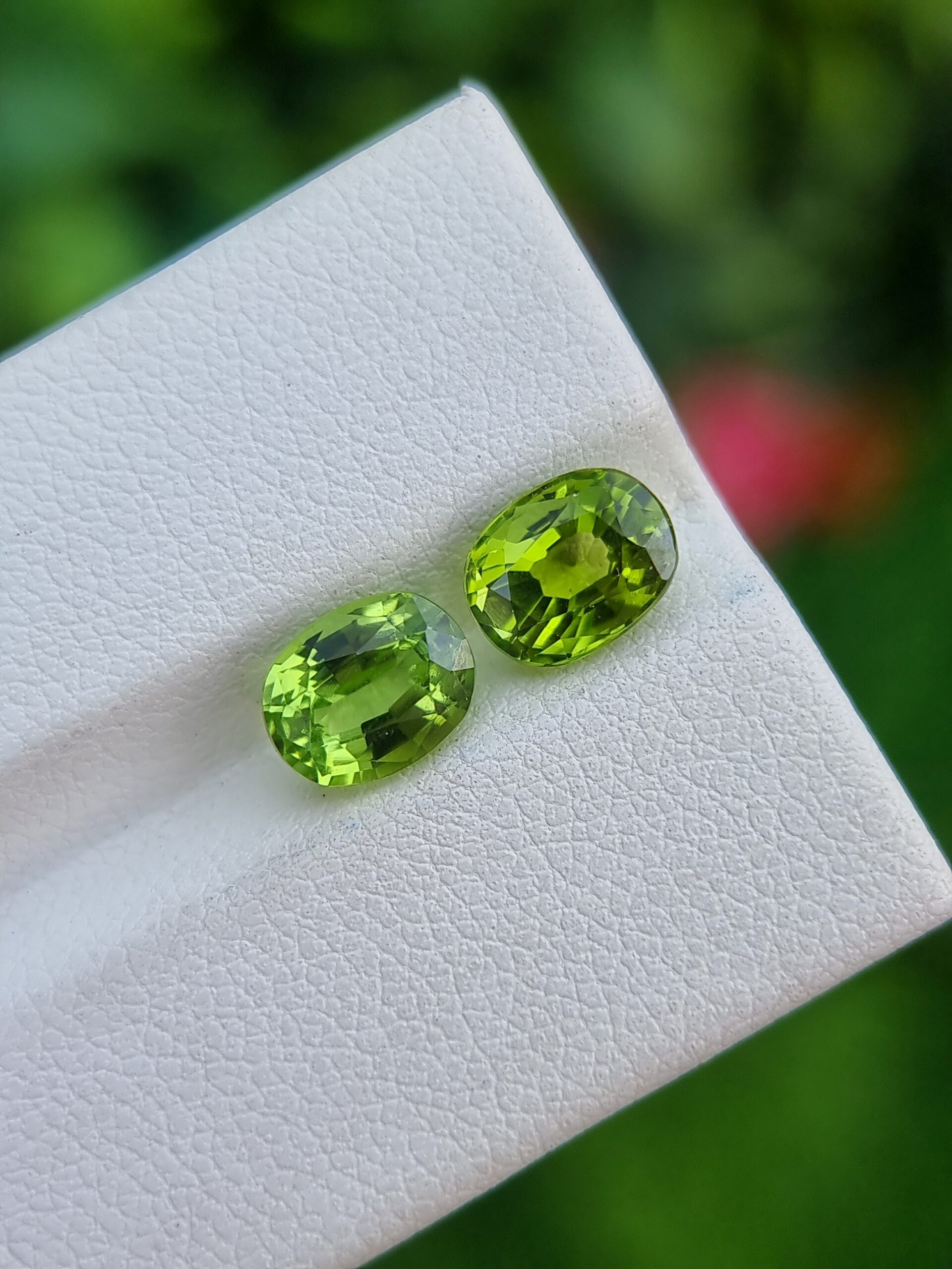 Natural Peridot Matching Pair - Oval Shape -1.72 & 1.84 ct