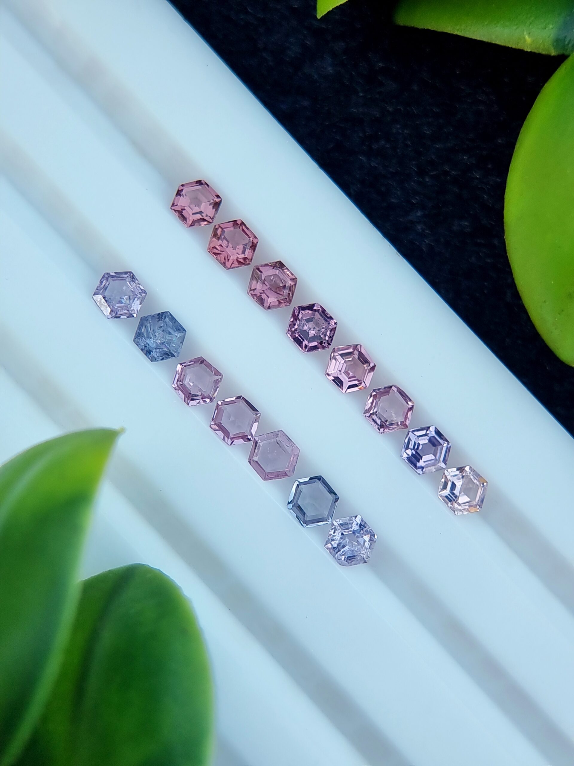 Natural Spinel Gemstone Lot (2.23 ct) - Purple & Violet Hexagonal Gems | Calibrated