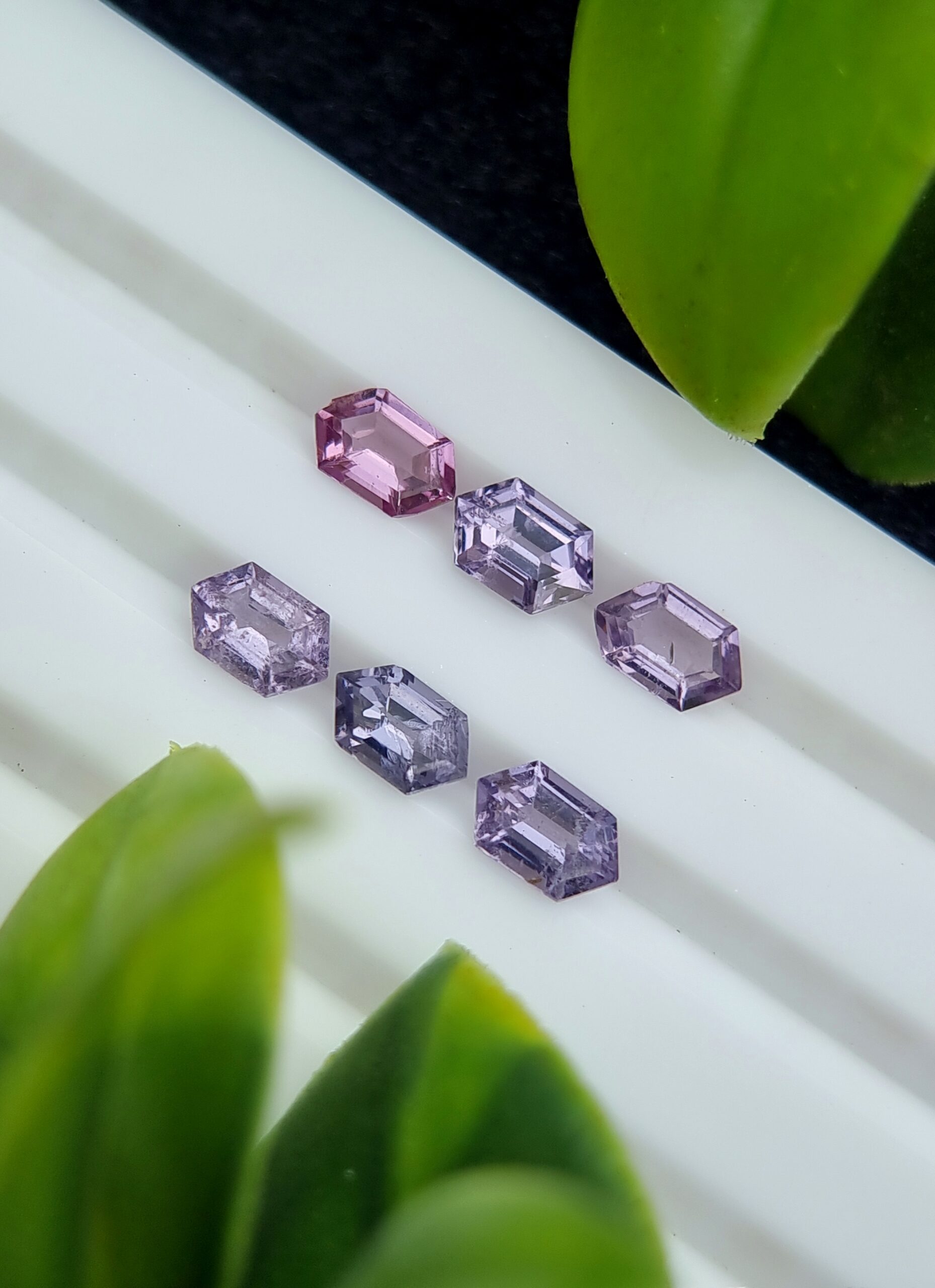 Exquisite 2.40 ct Natural Spinel Lot | Hexagonal Purple & Violet Gemstones | Calibrated