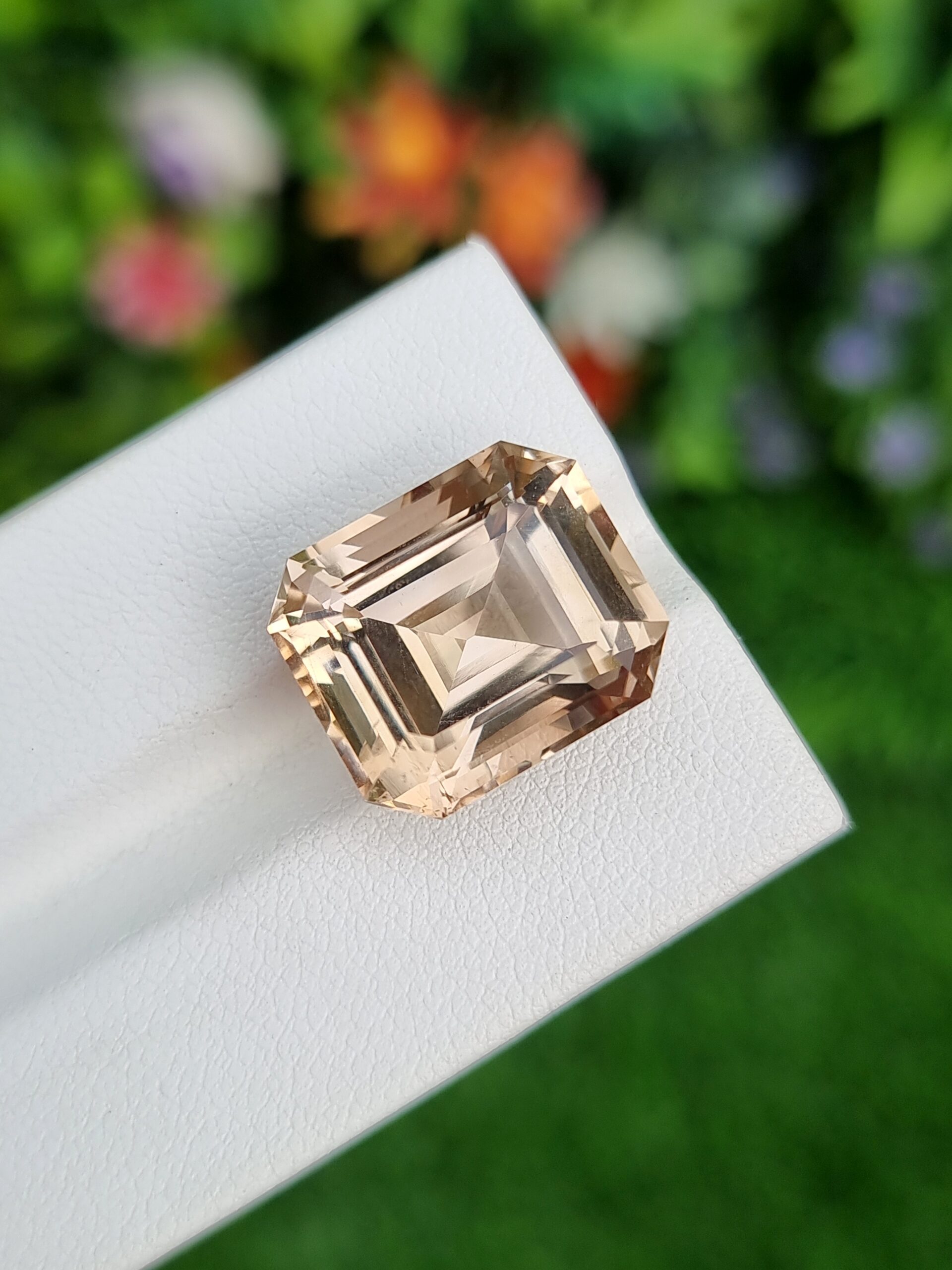 Orangish Brown Natural Topaz - 19.81 ct Emerald Cut