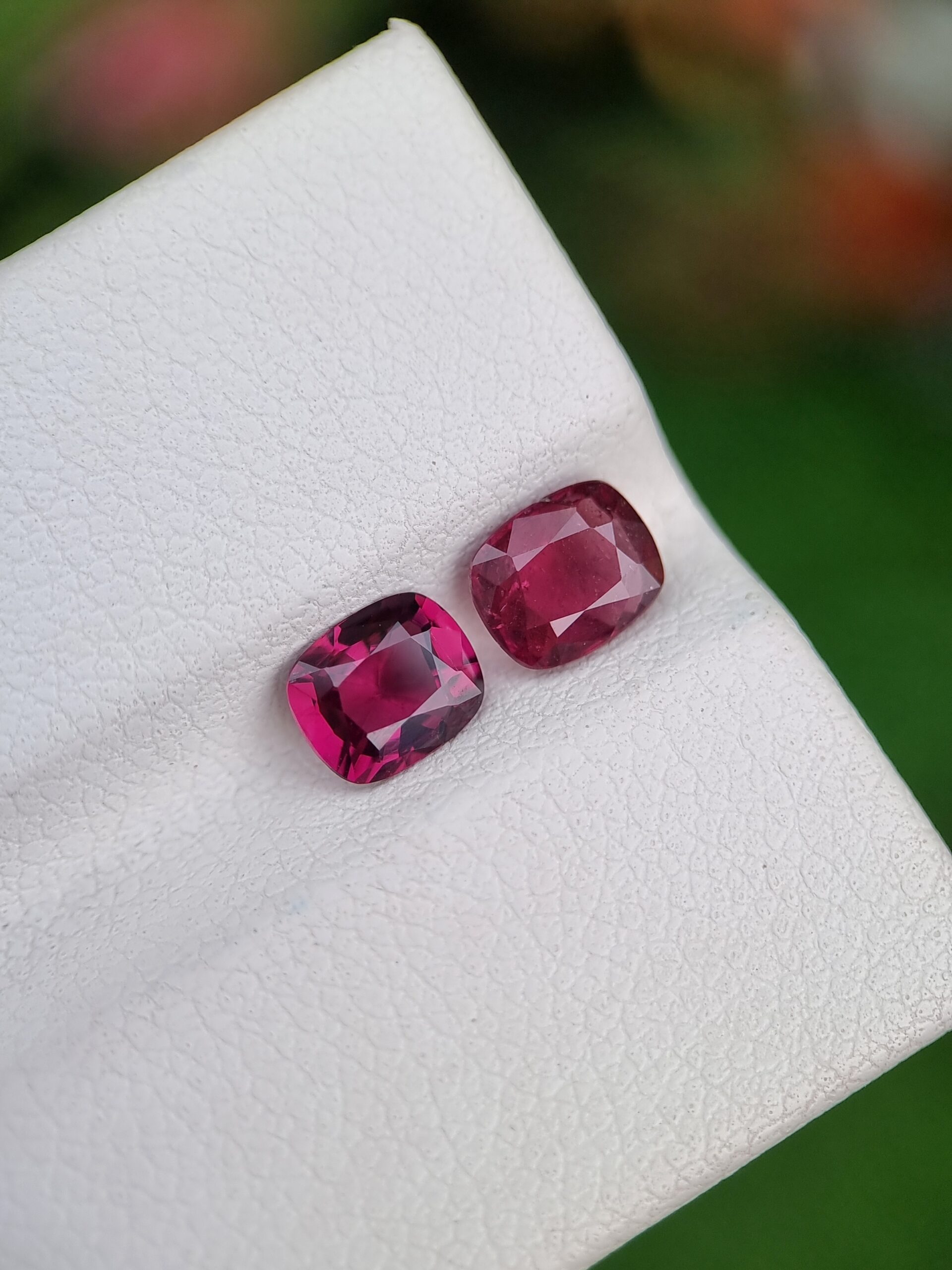 Alluring Cushion Cut Natural Rhodolite Garnet Pair - 0.71 ct & 0.78 ct