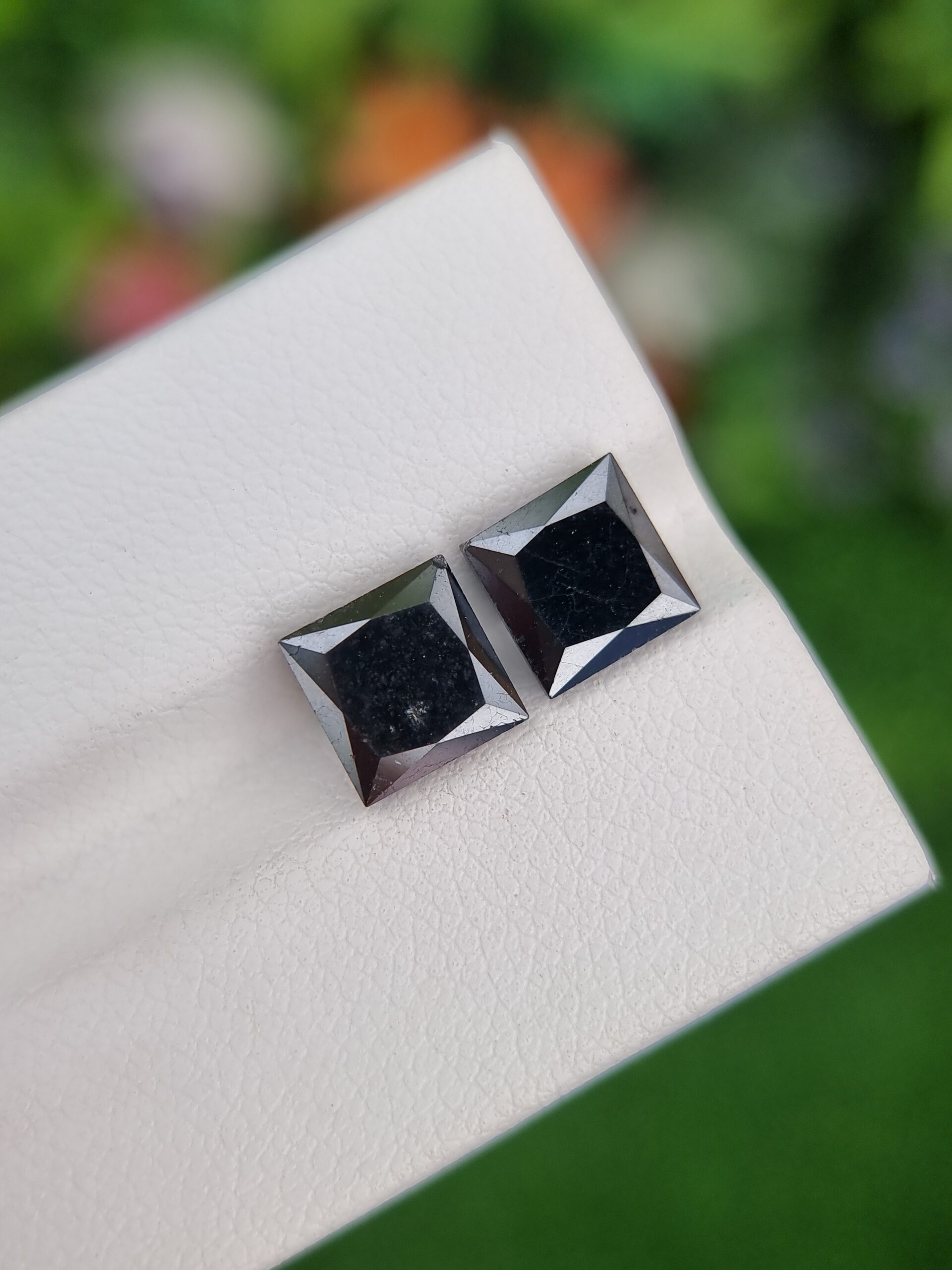 Luxurious Black Natural Diamond Pair - 2.22 ct & 2.44 ct Square Precision Cut