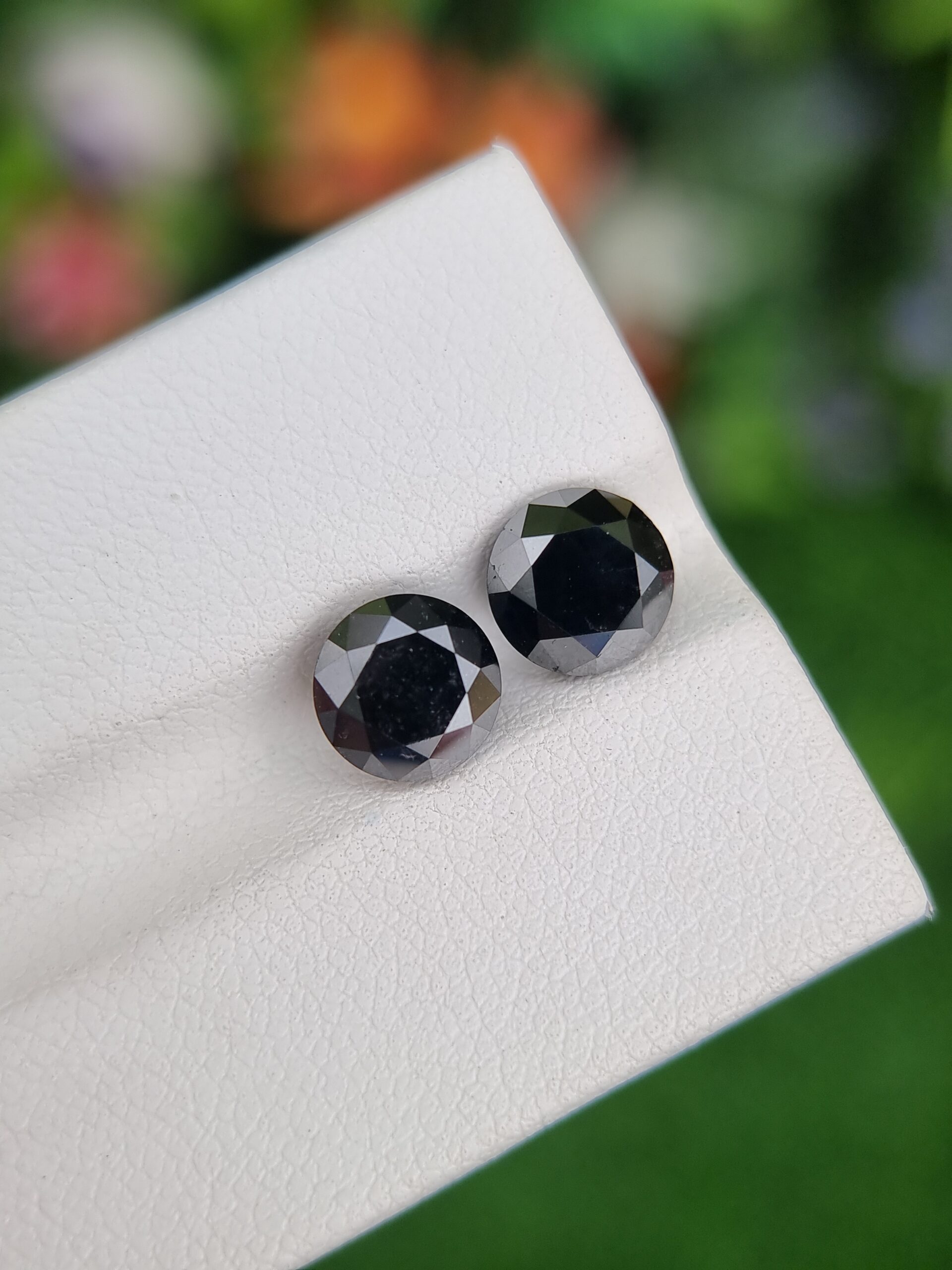 Dazzling Black Natural Diamond Pair - 1.72 ct & 1.74 ct Round Brilliant Cut