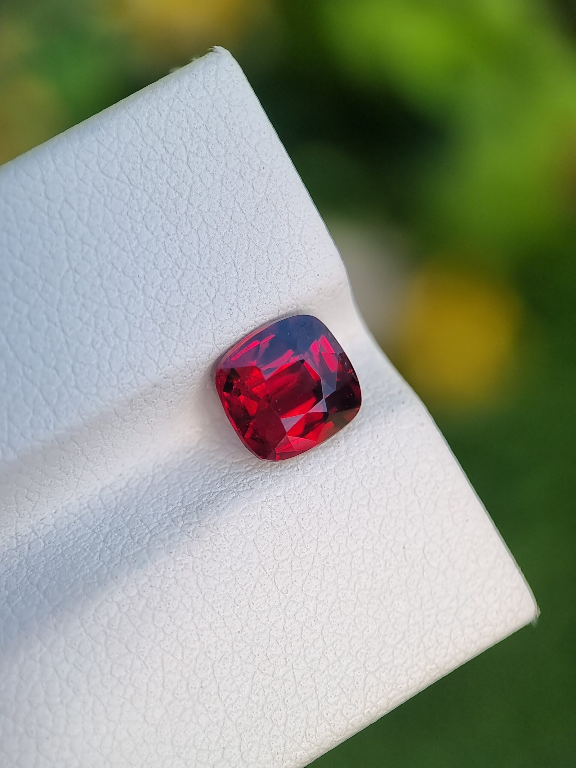 Vibrant 1.99 ct Afghan Garnet in Classic Cushion Cut