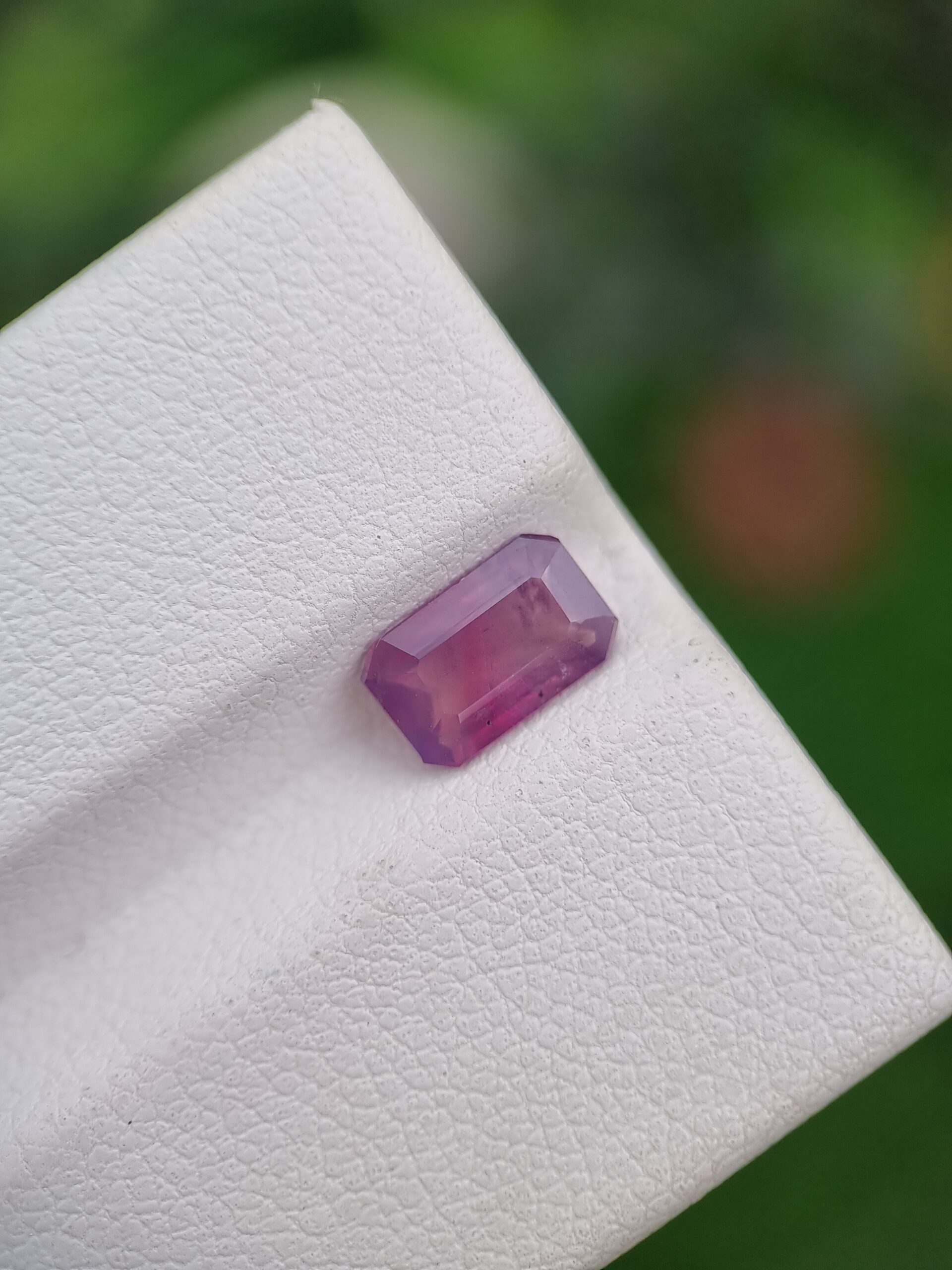 Stunning 1.10 ct Emerald Cut Natural Sapphire in Purplish Pink - Afghan Gem