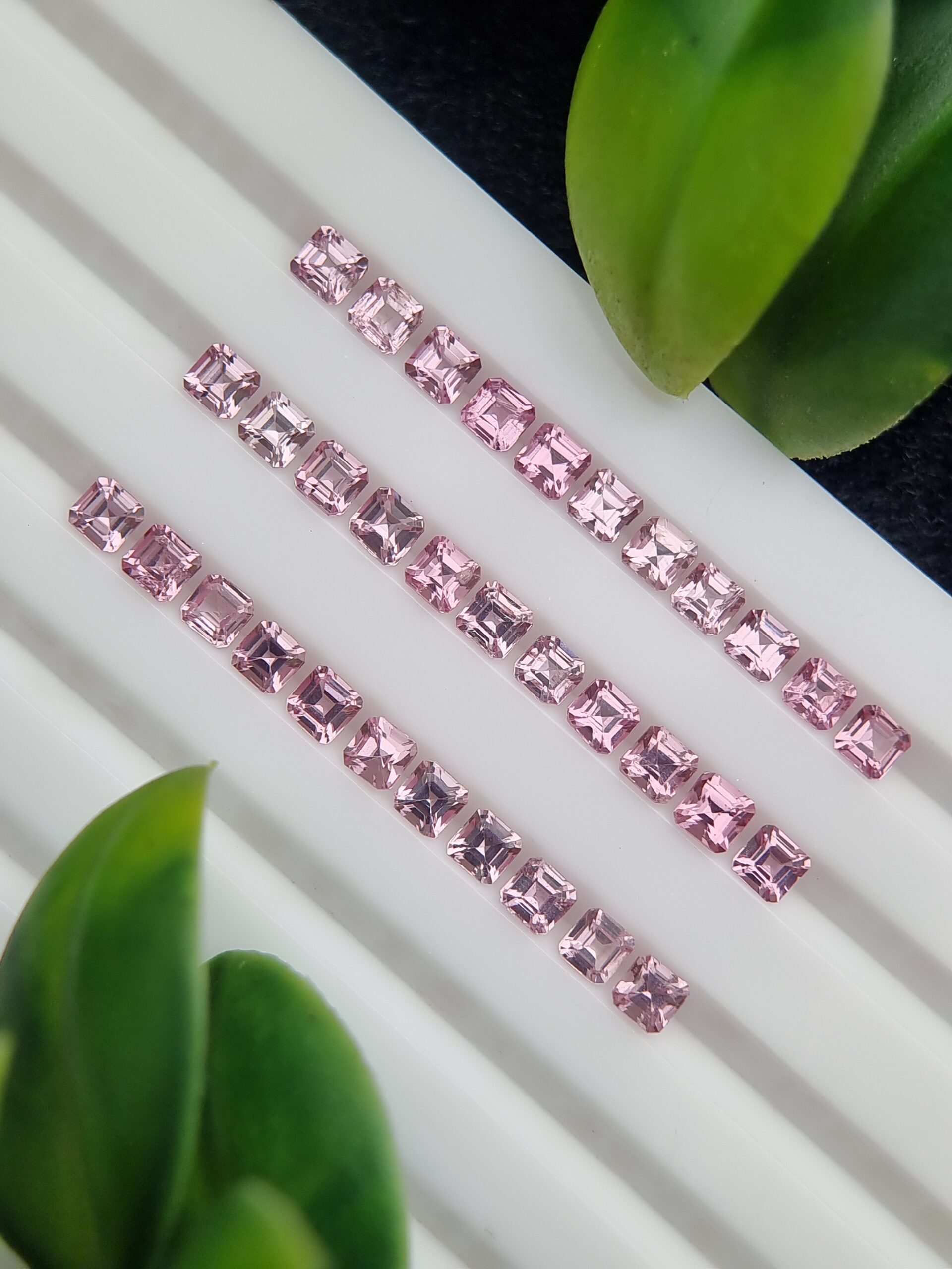 Radiant Pink Spinel Lot - 6.02 ct, Square & Emerald Cut, 33 Stones