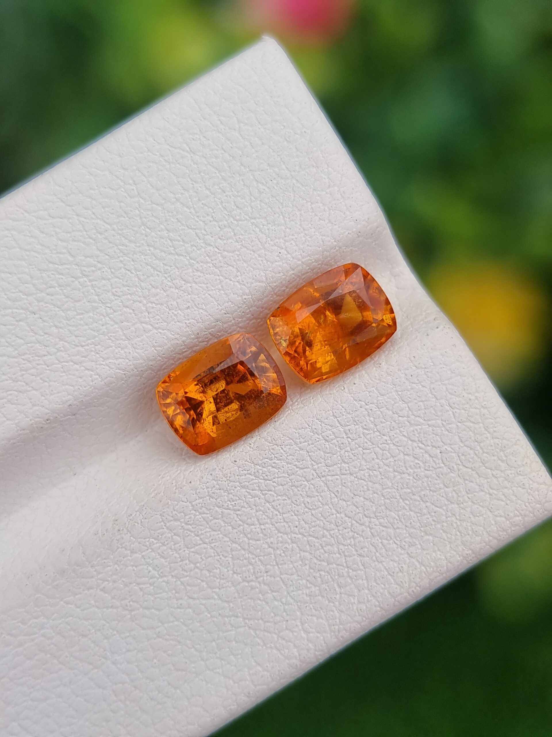 Rare Natural Clinohumite Pair | 1.52 & 1.63 ct Cushion Cut Gems
