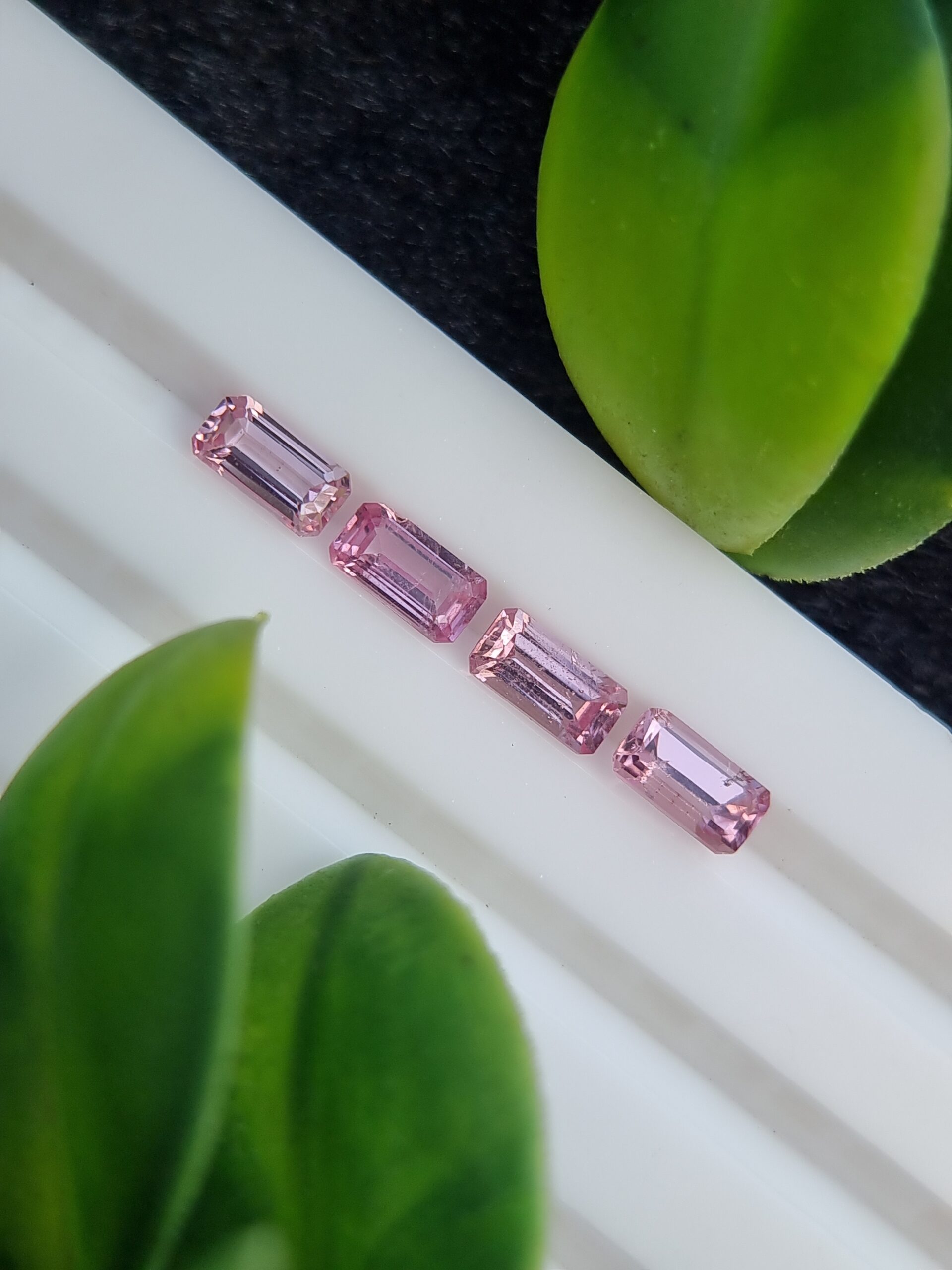 Pink Spinel Lot - 1.76 ct Total Weight - 4 Calibrated Emerald Cut Gemstones