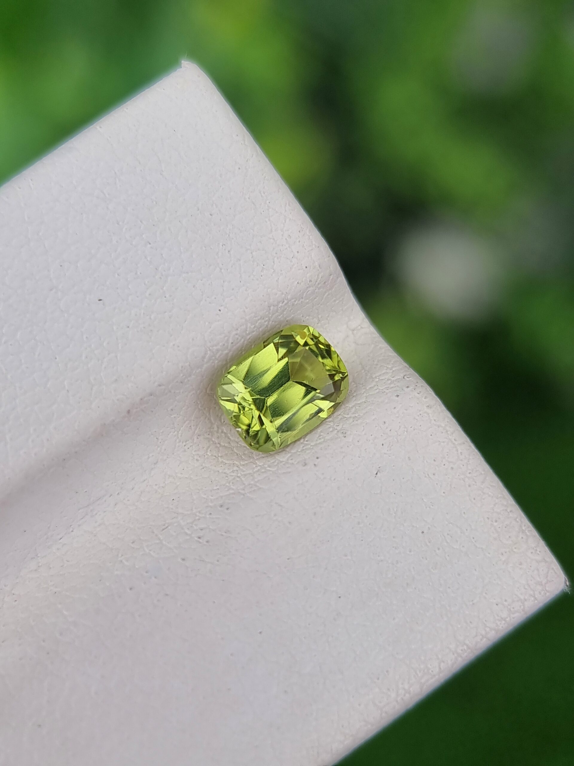Radiant 0.98 ct Cushion-Cut Natural Tourmaline - Yellowish Green Afghan Gem