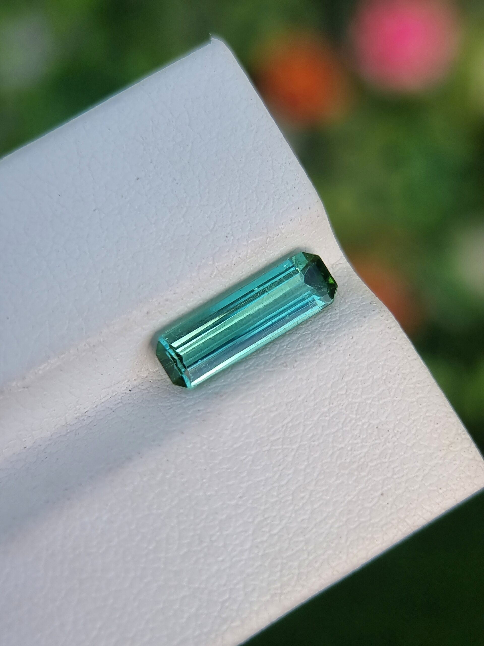 Emerald-Cut Bluish Green Natural Tourmaline 1.49 ct from Afghanistan