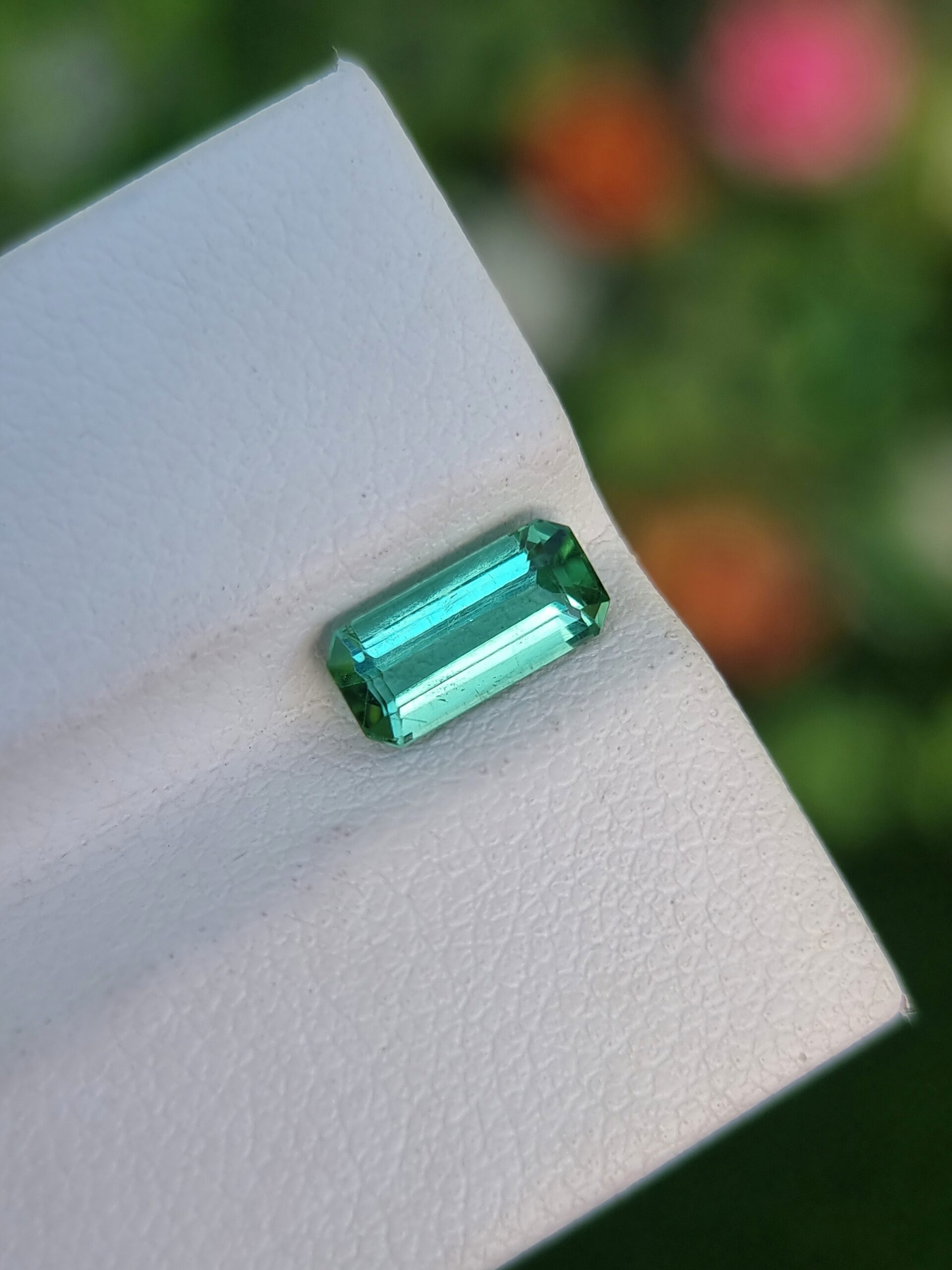 Emerald-Cut Bluish Green Natural Tourmaline 1.01ct from Afghanistan