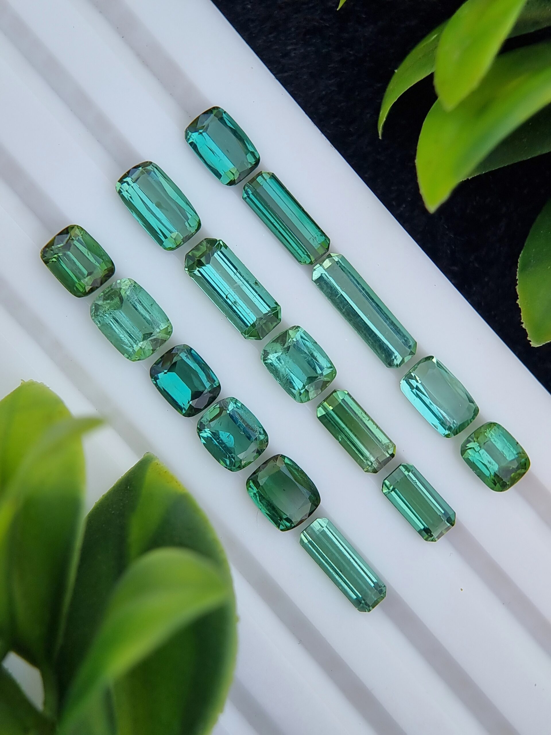 Exceptional 15.11 ct Natural Tourmaline Lot with Cushion & Emerald Cuts from Afghanistan