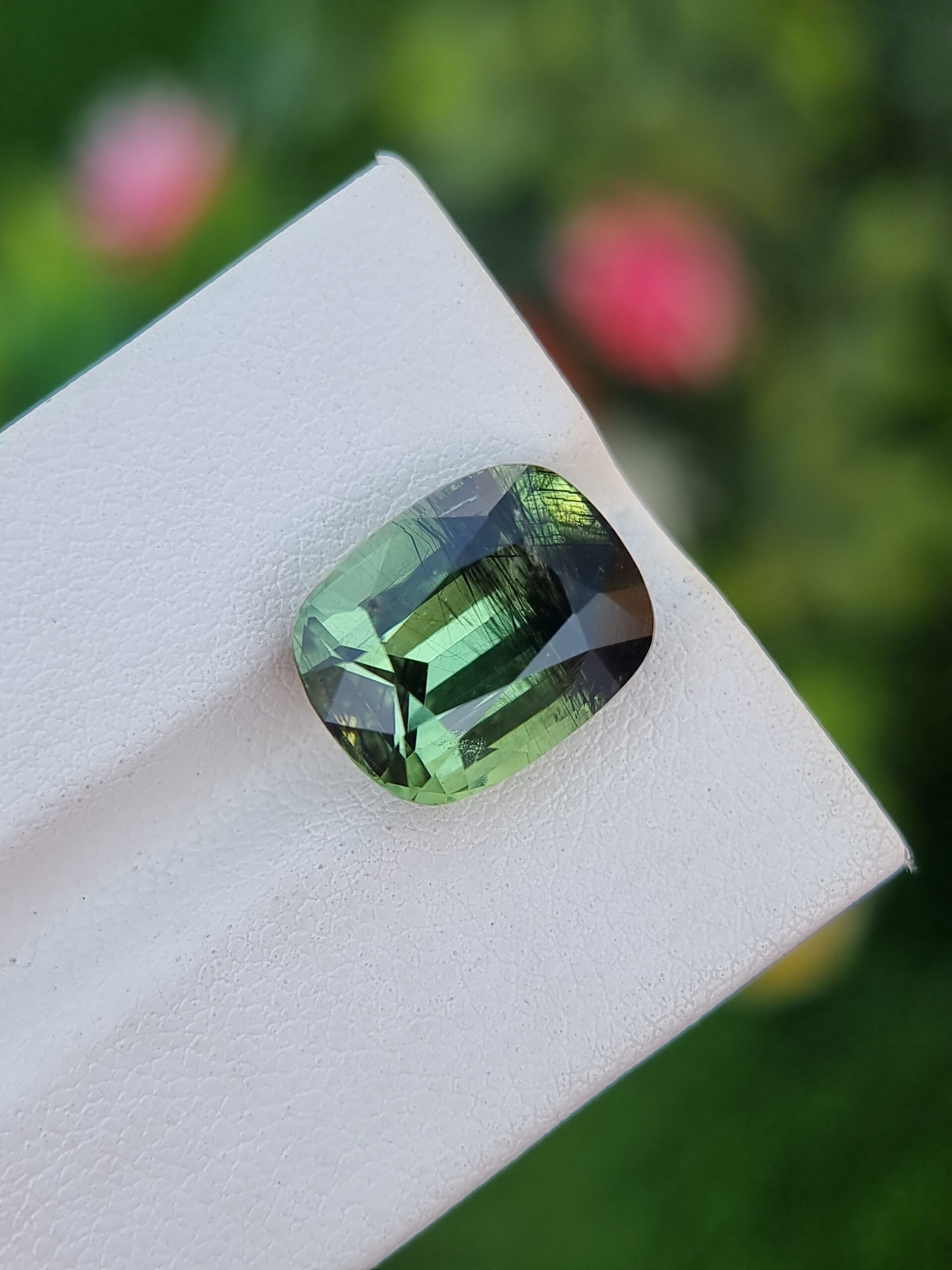 Rare 8.20 ct Natural Rutile Peridot | Cushion Cut | Green Gemstone from Pakistan