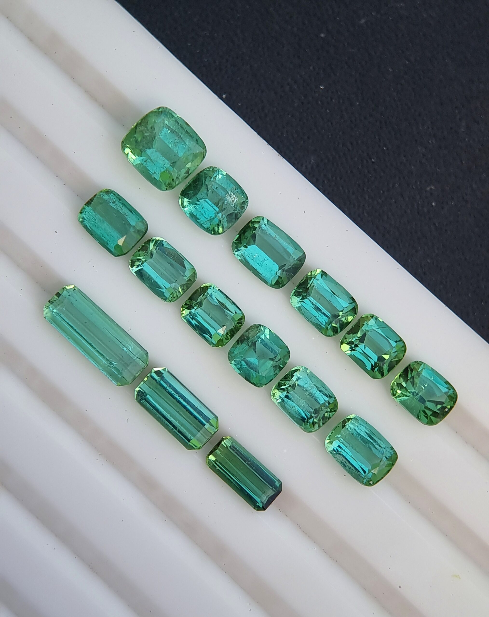 Exquisite Bluish Green Natural Tourmaline Lot (13.31 ct) from Afghanistan