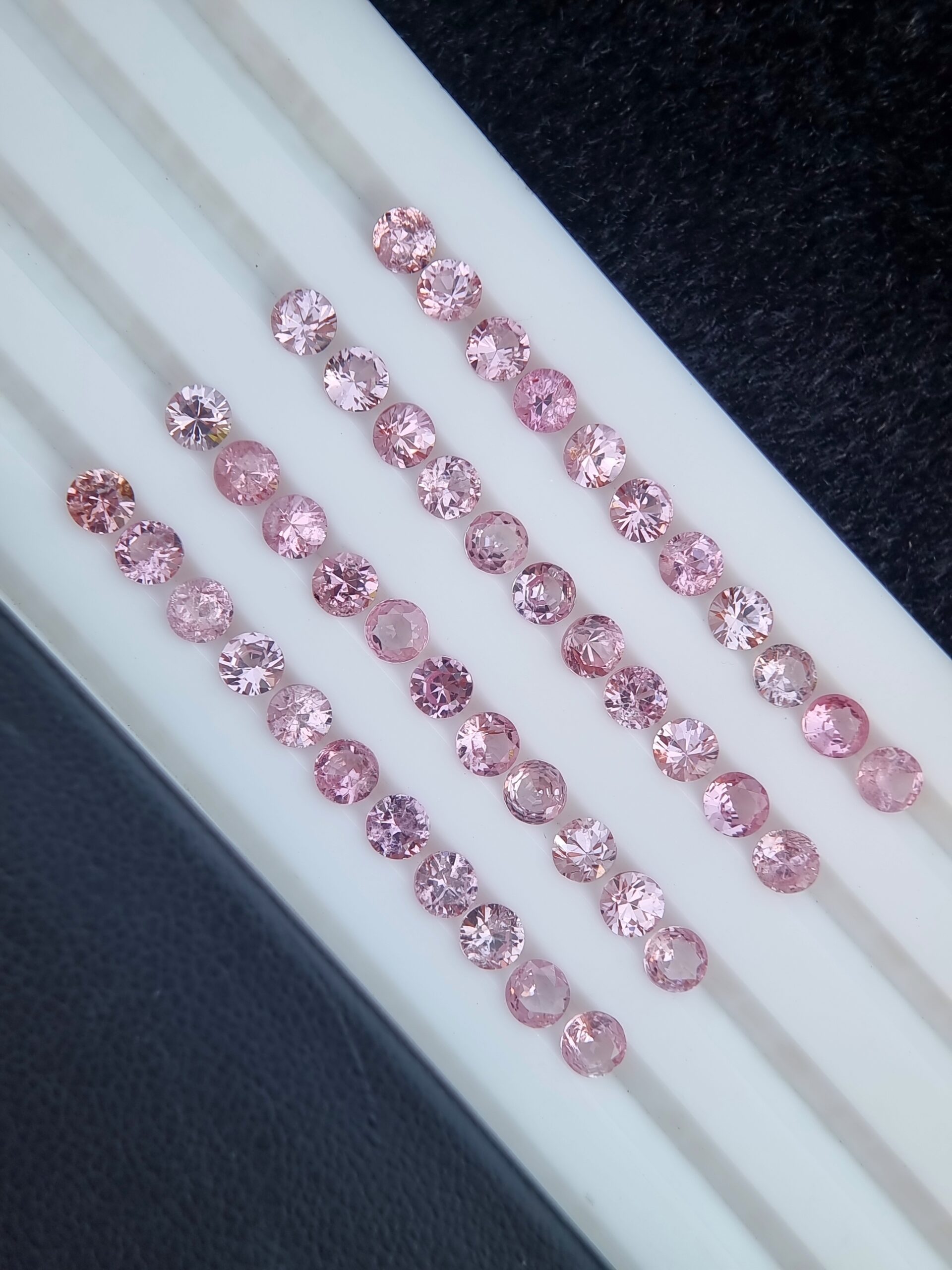 12.11 ct Lot of Calibrated Pink Spinel Gemstones - 44 Round Cut Stones From Tajikistan