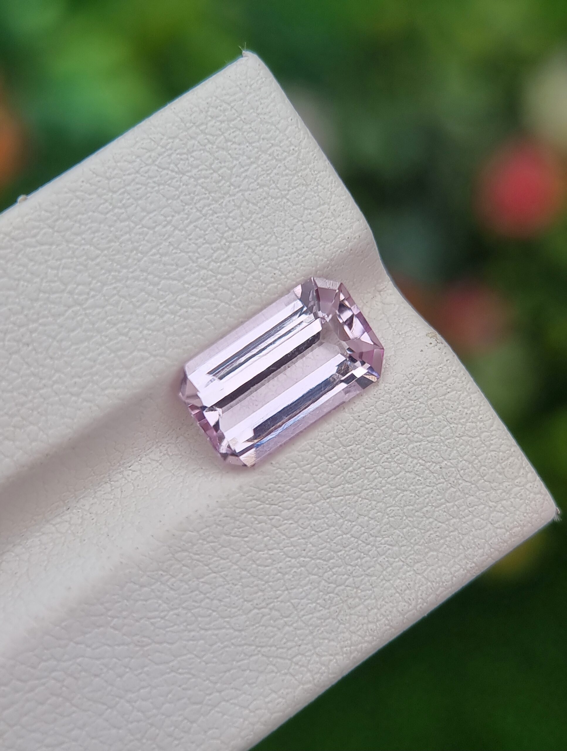 3.82 Carat Eye-Clean Pink Imperial Topaz Emerald Cut