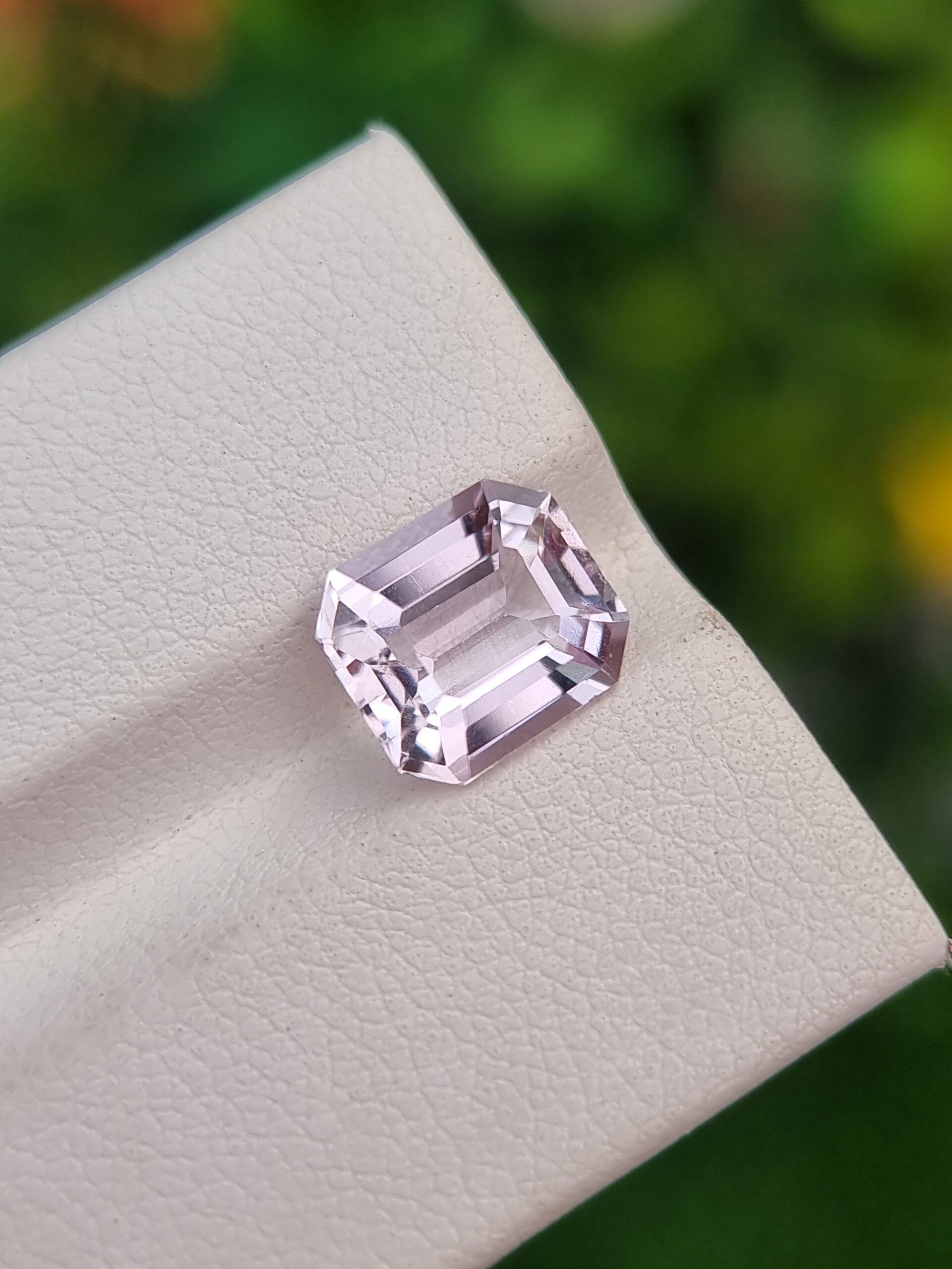 3.22 ct Natural Light Pink Imperial Topaz Emerald Cut - Eye Clean - Pakistan