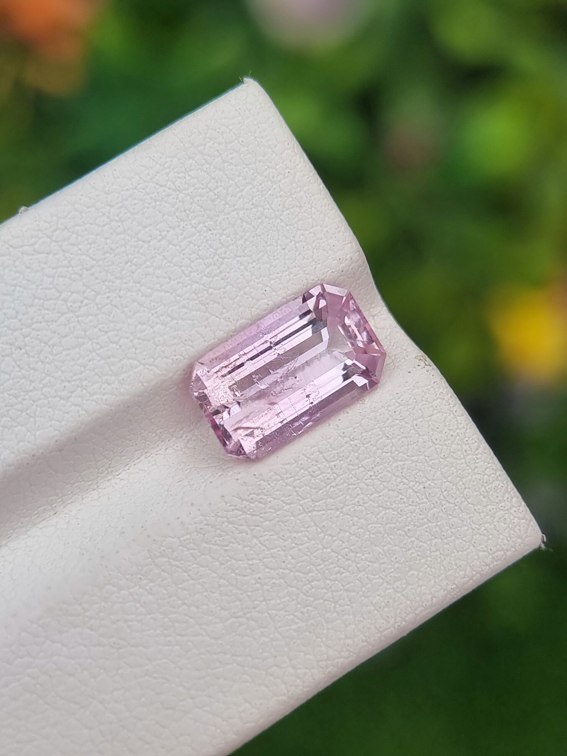 Exquisite 3.93 ct Natural Imperial Pink Topaz in Emerald Cut from Katlang, Pakistan