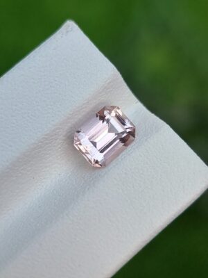 Natural Imperial Topaz (1.38 ct) - Slightly Pinkish Orange - Emerald Cut from Katlang, Pakistan