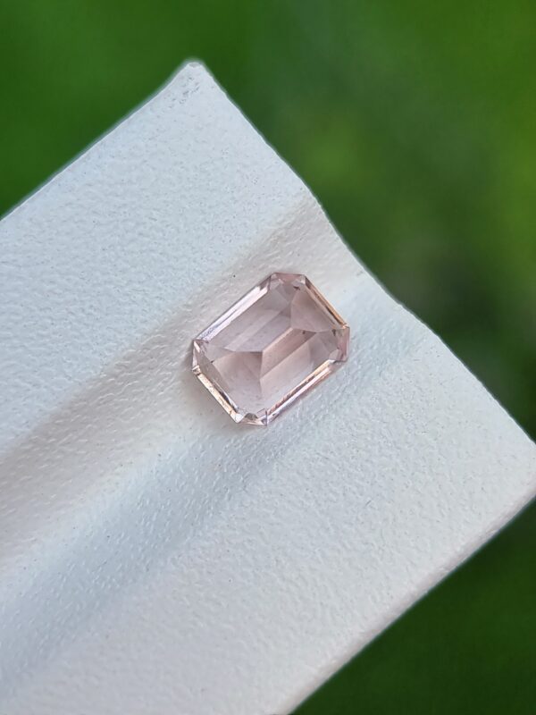Natural Imperial Topaz (1.38 ct) - Slightly Pinkish Orange - Emerald Cut from Katlang, Pakistan - Image 4