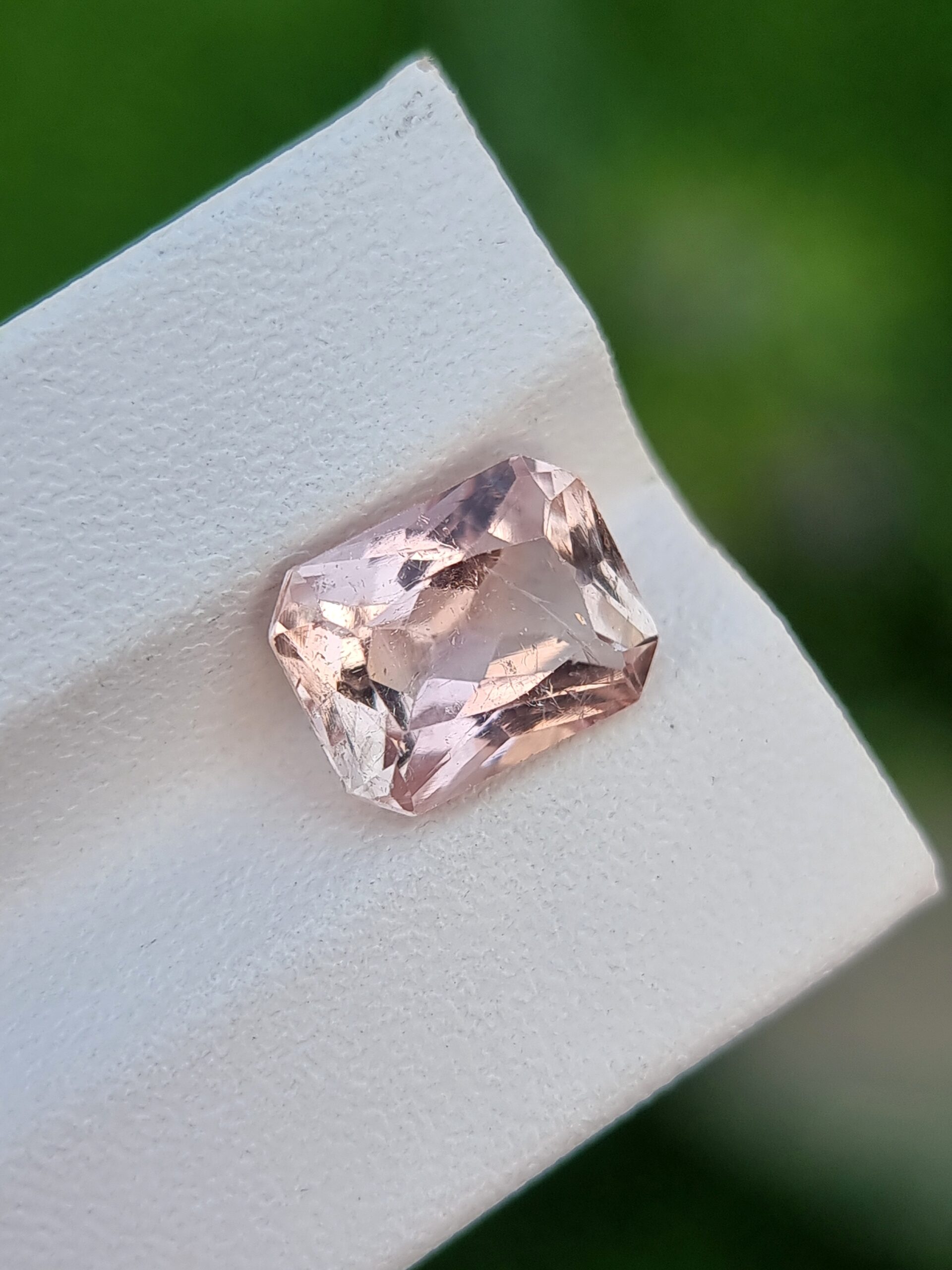 Natural Imperial Topaz 3.18 ct – Light Pinkish Orange, Cushion Cut Gemstone from Katlang, Pakistan