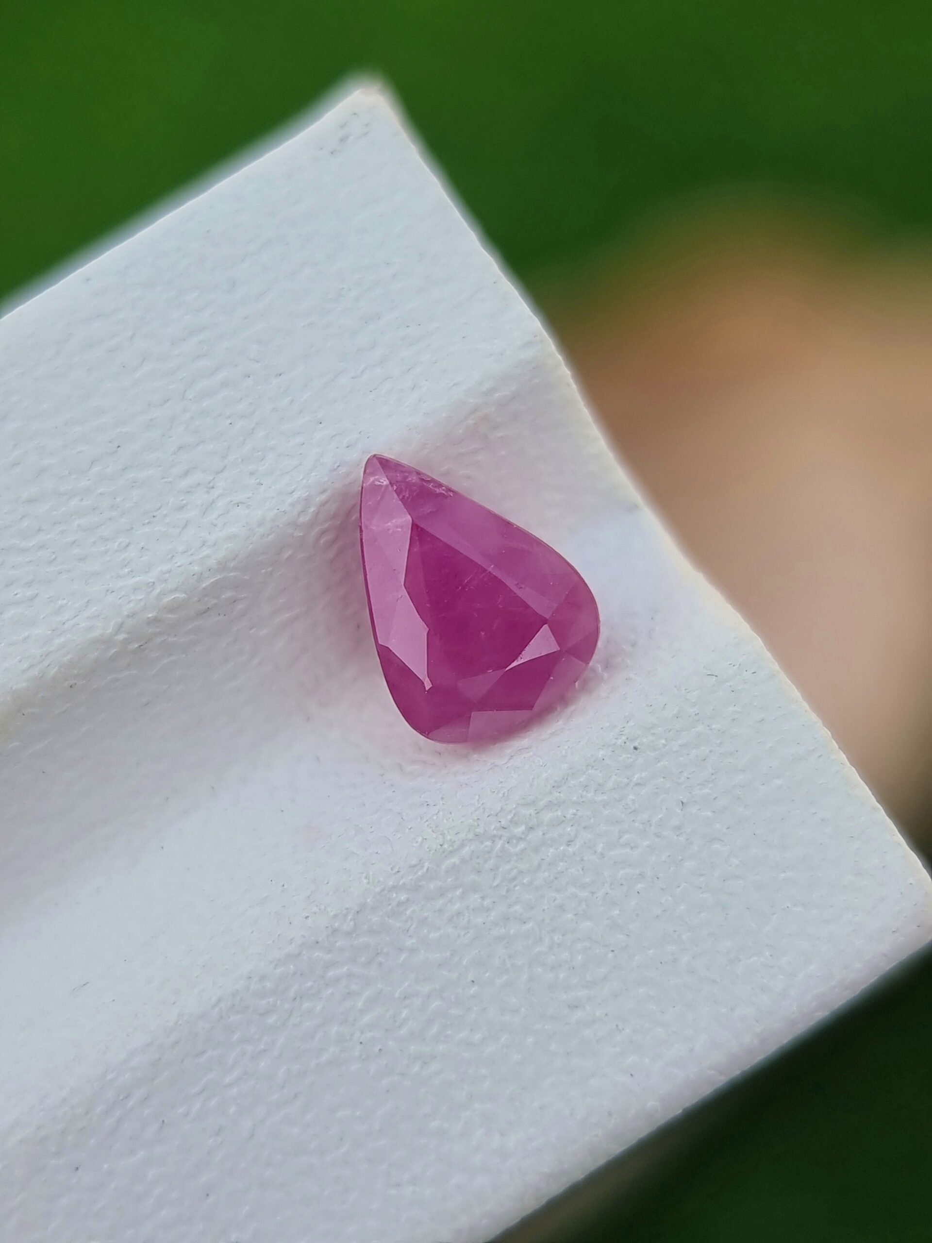 Natural Sapphire 1.39 ct – Exquisite Purplish Pink Pear-Shaped Gemstone from Afghanistan