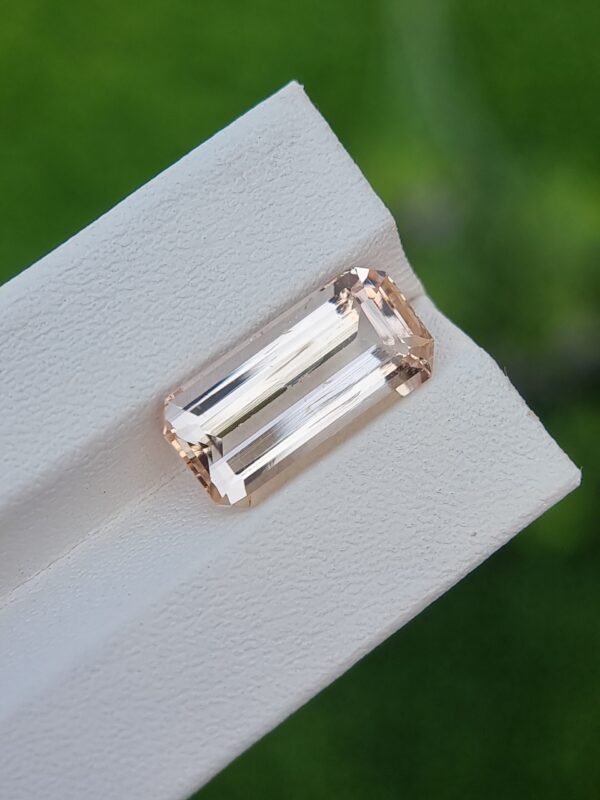 8.36 ct Natural Imperial Topaz – Emerald Cut, Light Orange Gemstone from Katlang, Pakistan - Image 2