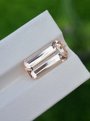 8.36 ct Natural Imperial Topaz – Emerald Cut, Light Orange Gemstone from Katlang, Pakistan