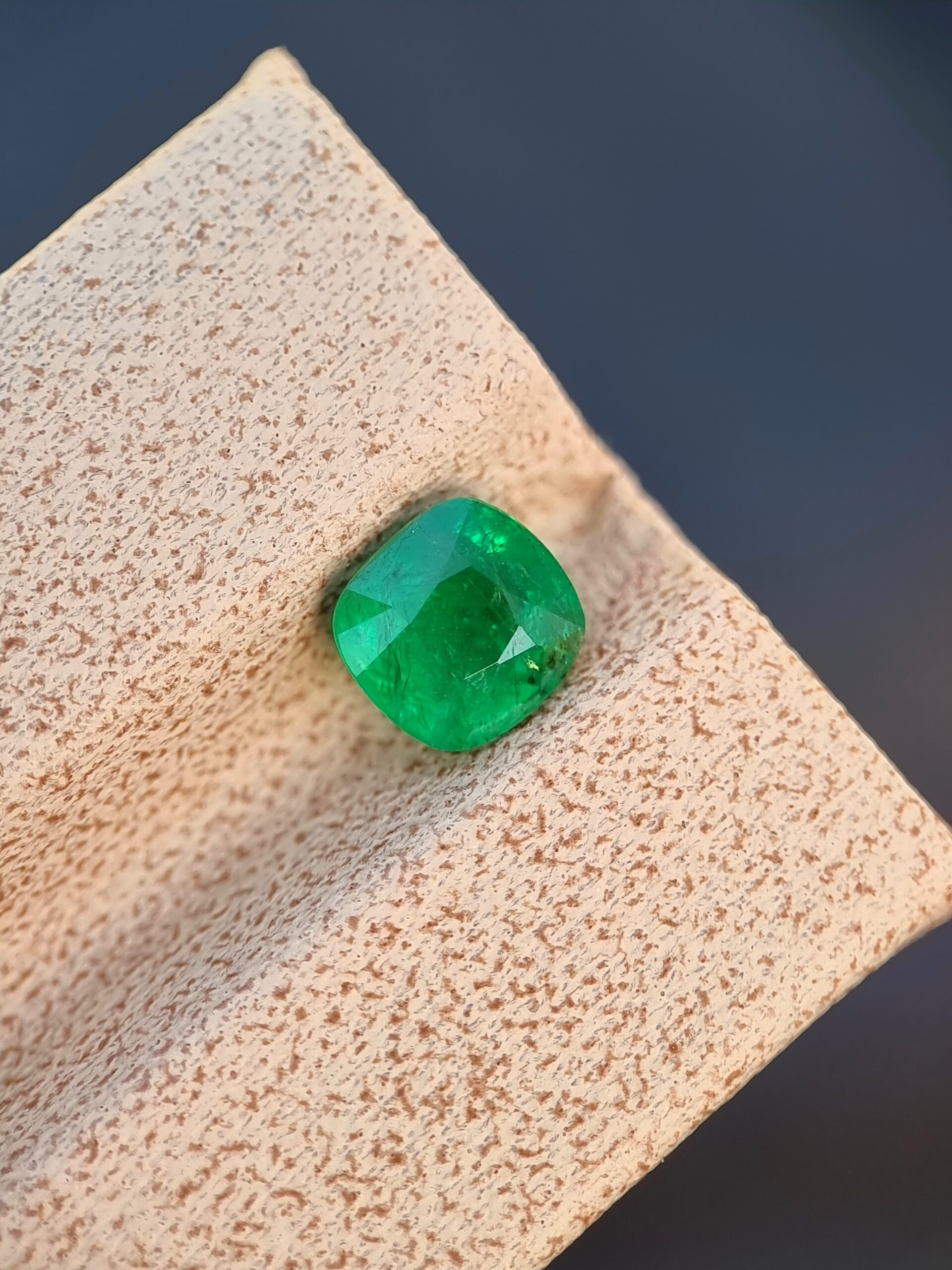Natural 0.93ct Cushion-Cut Emerald from Swat Valley, Pakistan