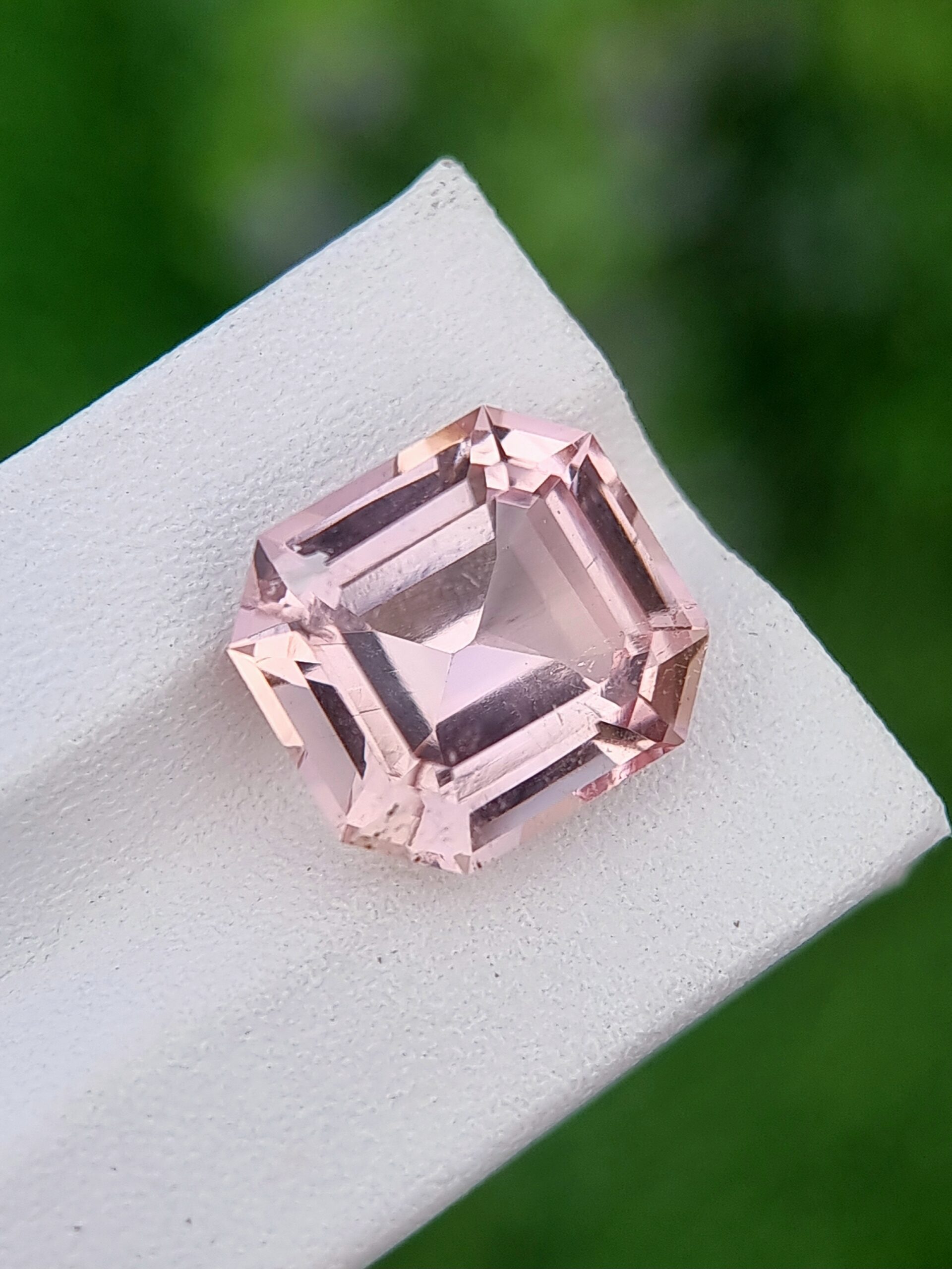 Natural Imperial Topaz 9.83 ct - Slightly Orangish Pink, Emerald Cut | Certified