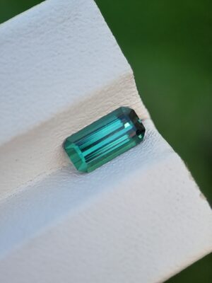Natural Bluish Green Emerald Cut Tourmaline 0.92 ct | Loupe Clean