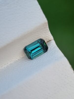Natural Greenish Blue Tourmaline | 0.38 ct | Emerald Cut | Afghanistan | Eye Clean