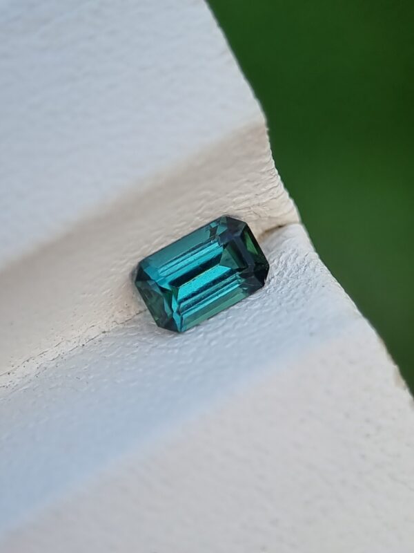Natural Greenish Blue Tourmaline | 0.38 ct | Emerald Cut | Afghanistan | Eye Clean