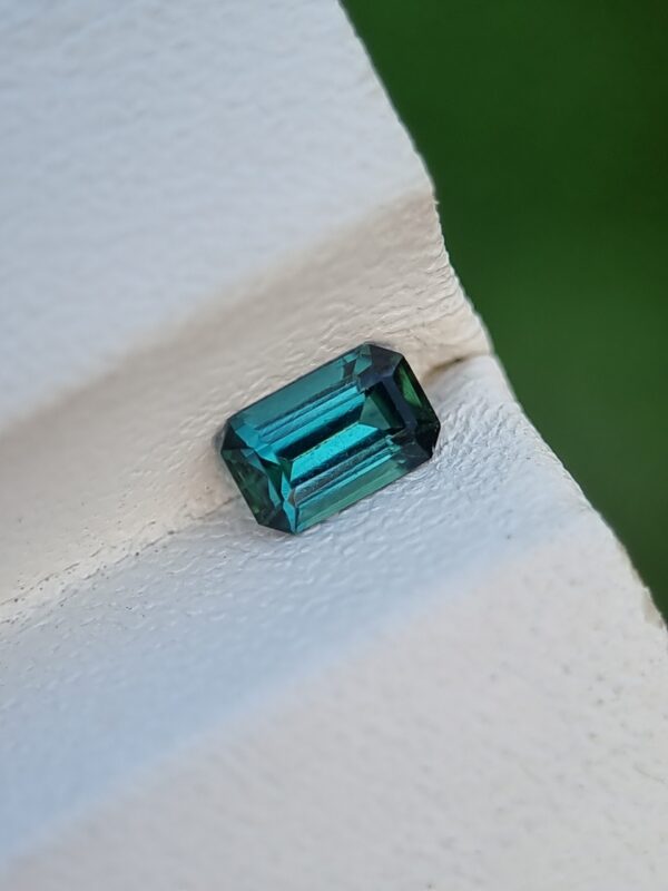 Natural Greenish Blue Tourmaline | 0.38 ct | Emerald Cut | Afghanistan | Eye Clean - Image 2